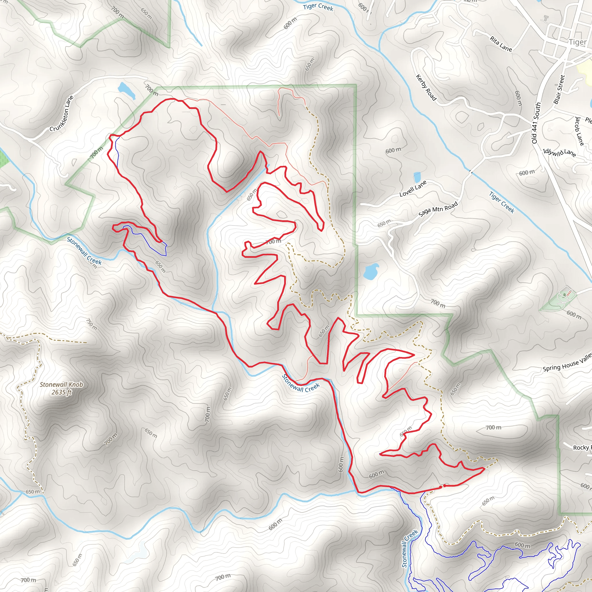 Stonewall Falls Mountain Trail and Stonewall Creek Loop mobile static map