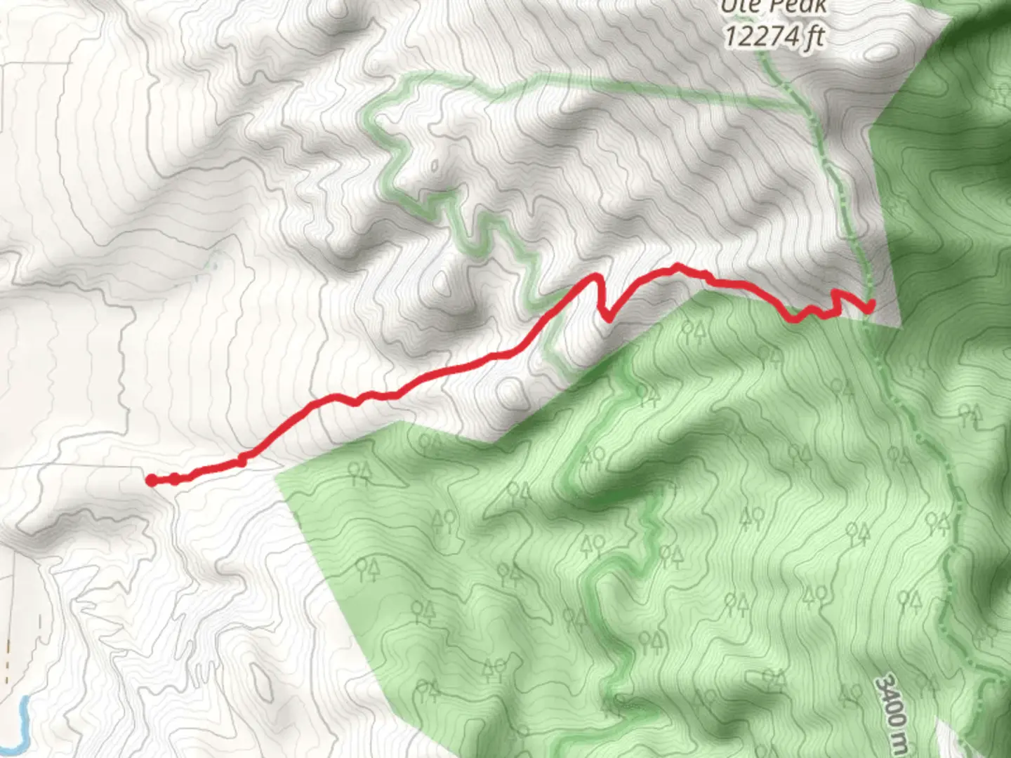 An image depicting the trail Acorn Creek Trail Out and Back and its surrounding area.