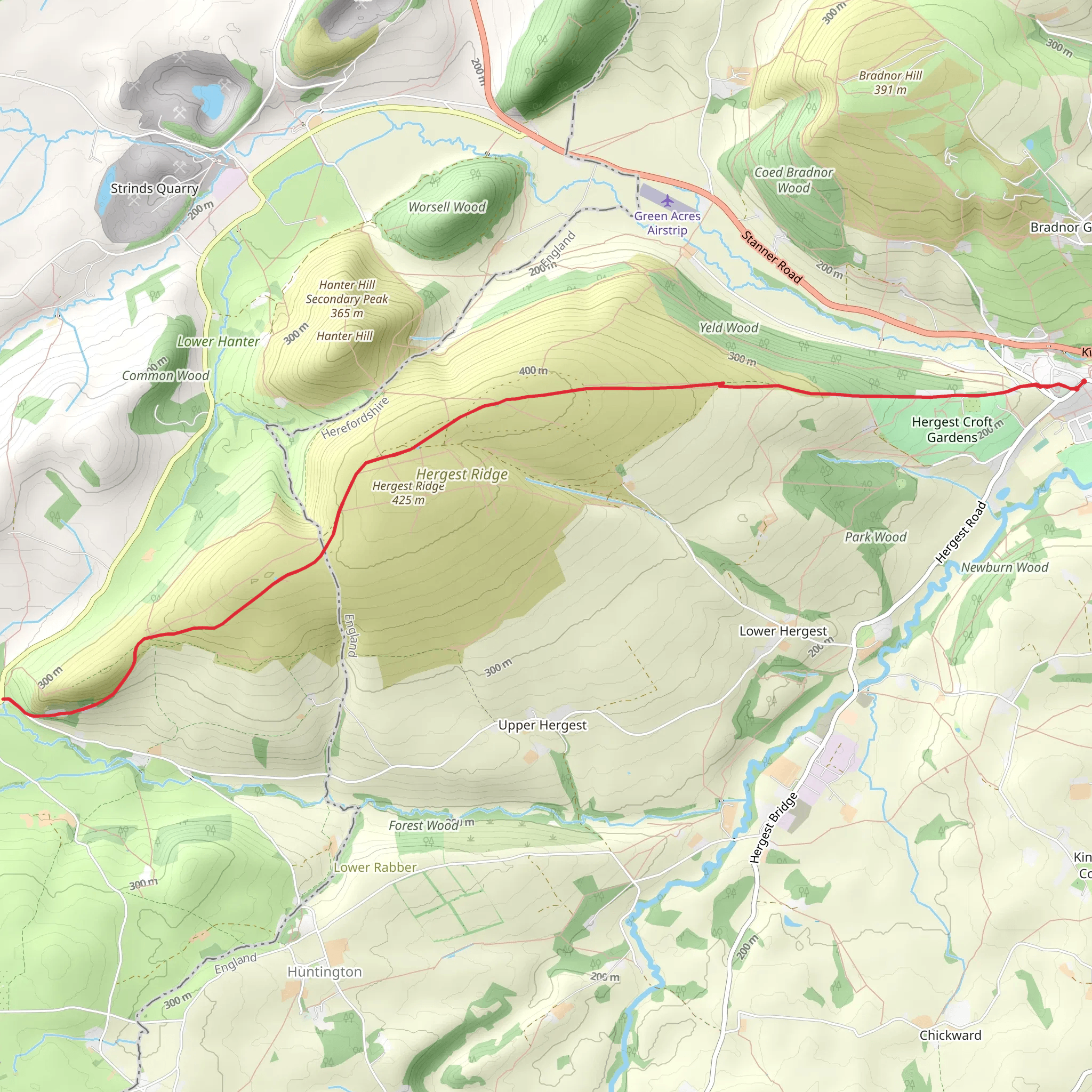 Hergest Ridge mobile static map