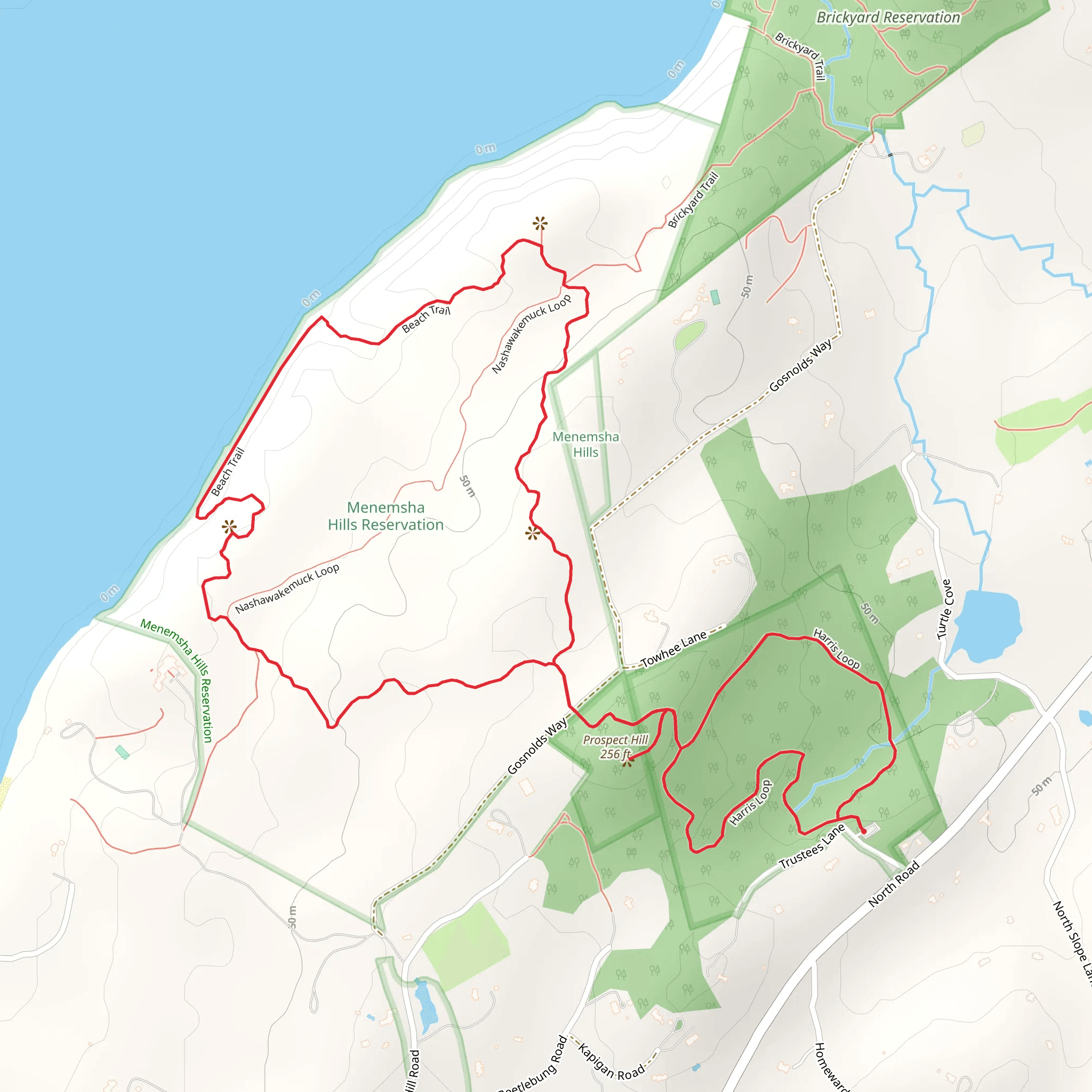 Prospect Hill - Menemsha Hills Reservation Loop mobile static map