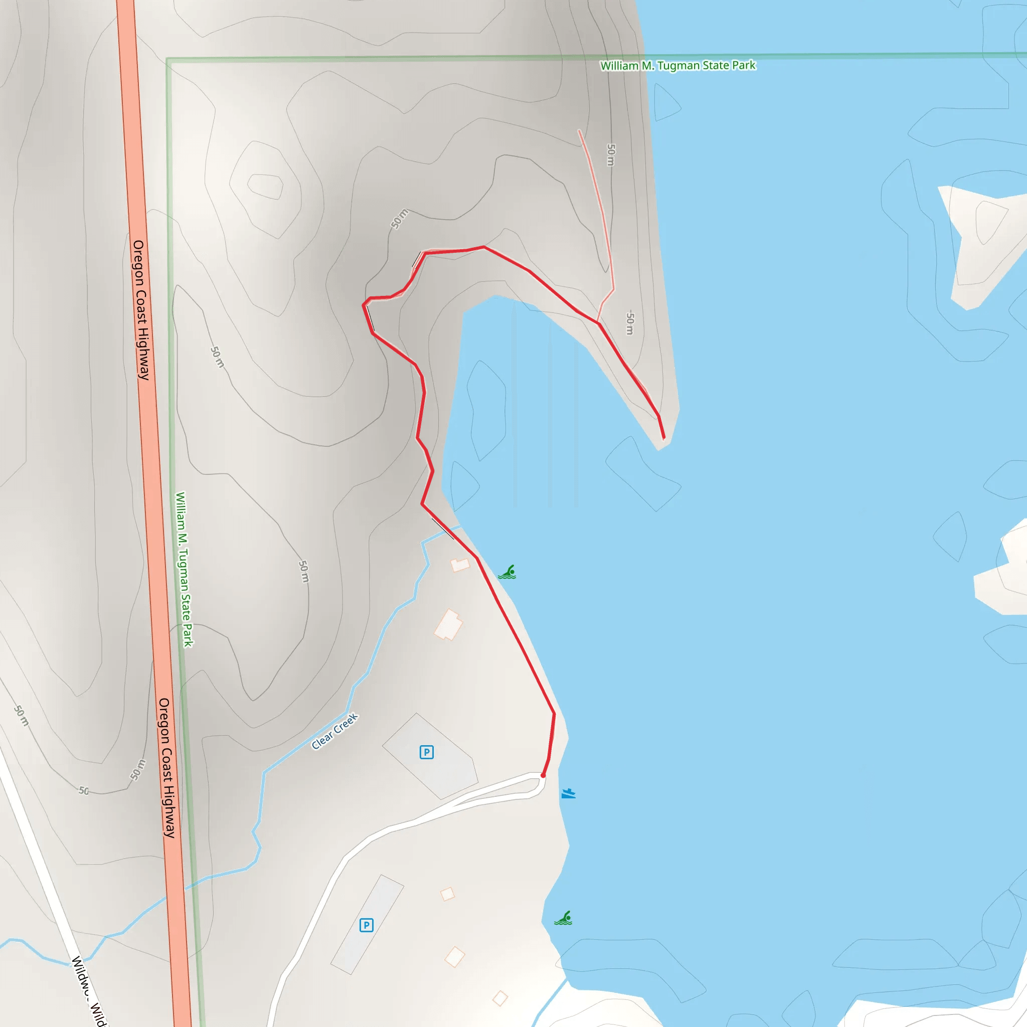 Clear Creek and Eel Lake mobile static map