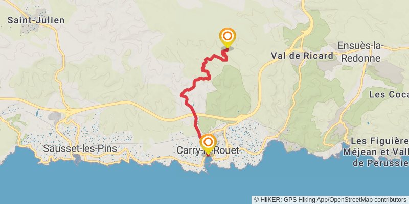 Grand Sentier de la Côte Bleue alt 4 Map