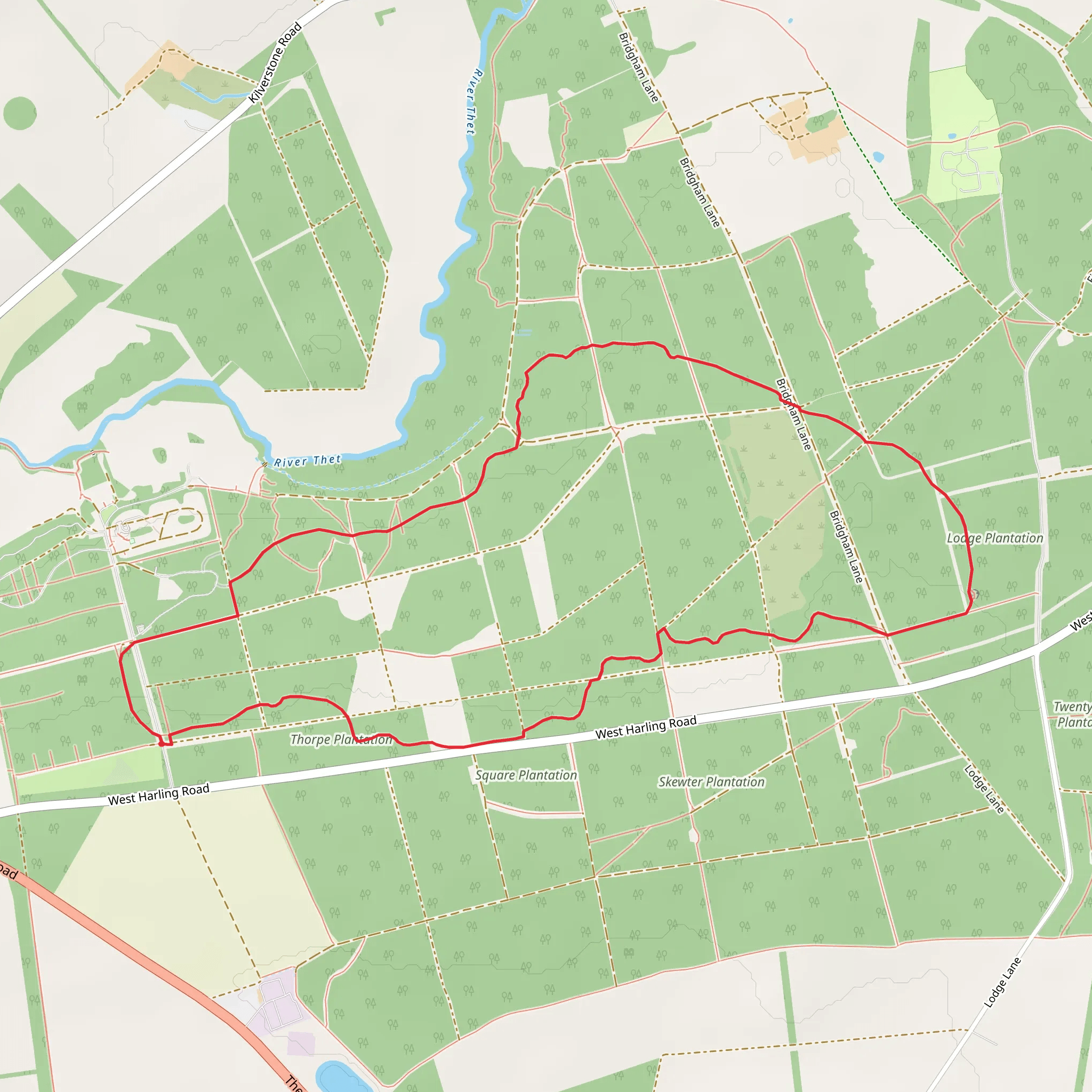 Thorpe Plantation and Lodge Plantation Loop mobile static map