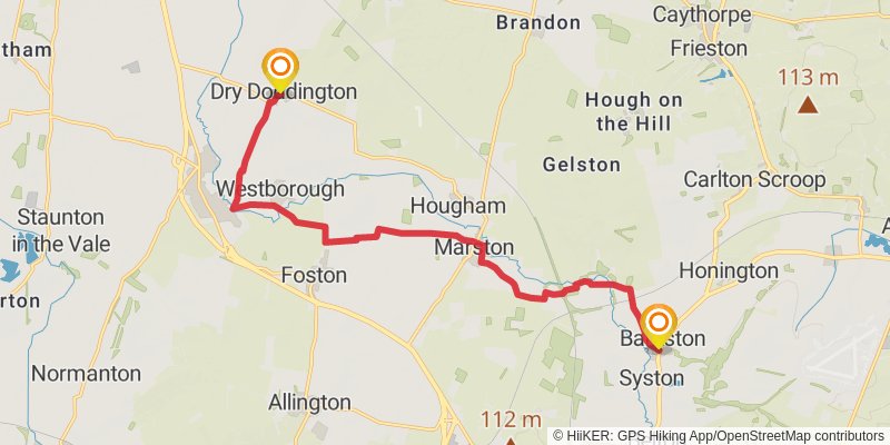 South Kesteven Loop from Grantham stage 9 Map