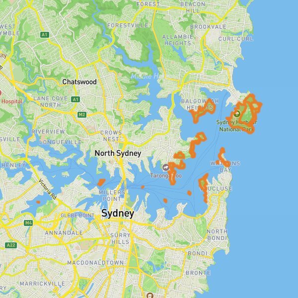 Sydney Harbour National Park mobile static map