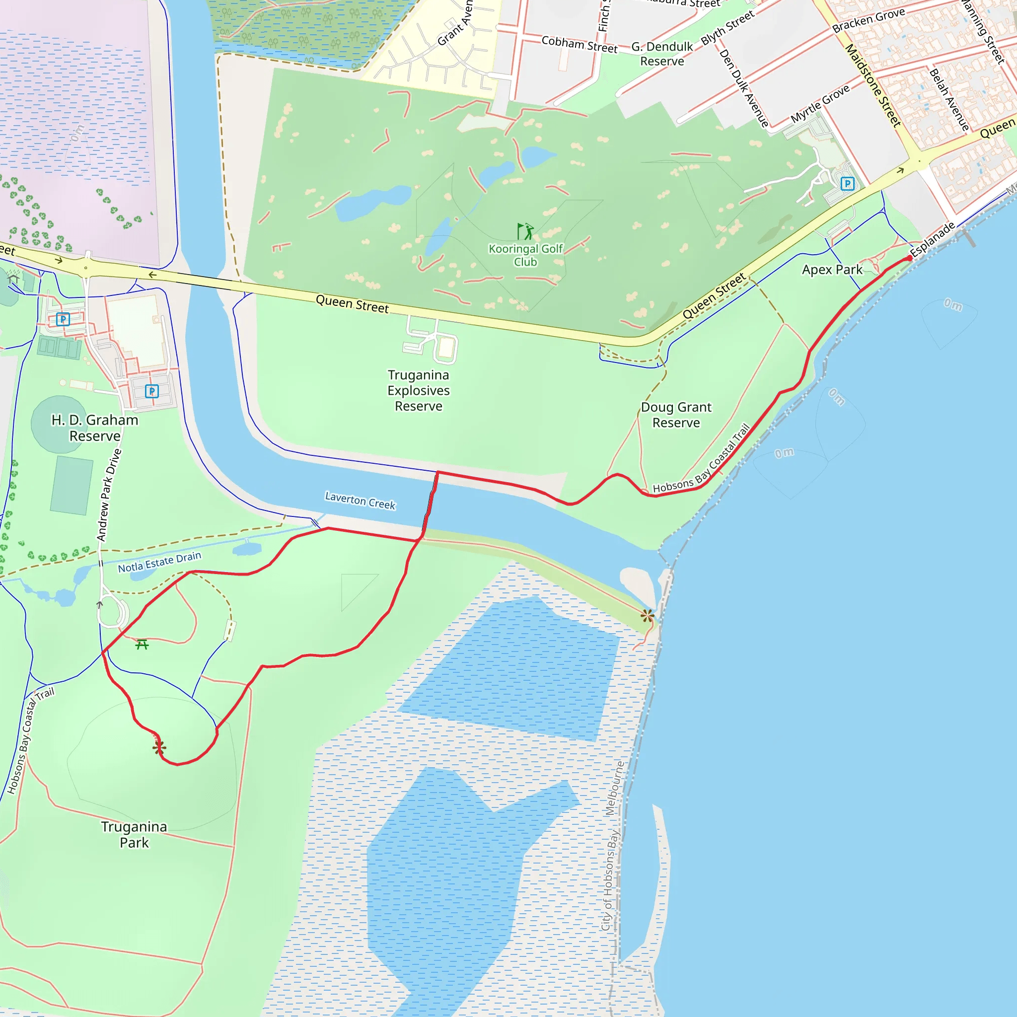 Truganina Park Trail and Laverton Creek Spit Walk mobile static map