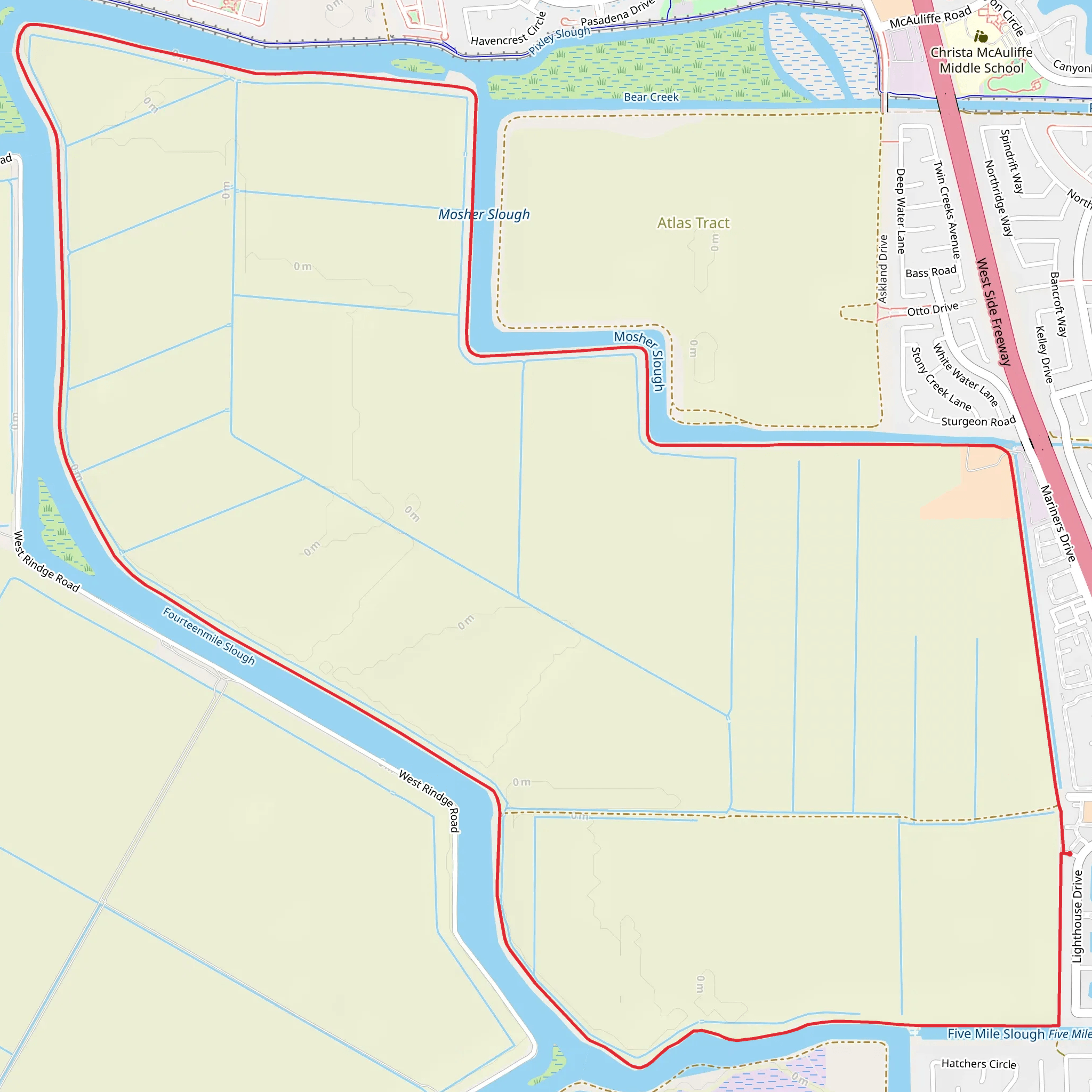 Mosher Slough and Fourteenmile Slough Loop mobile static map