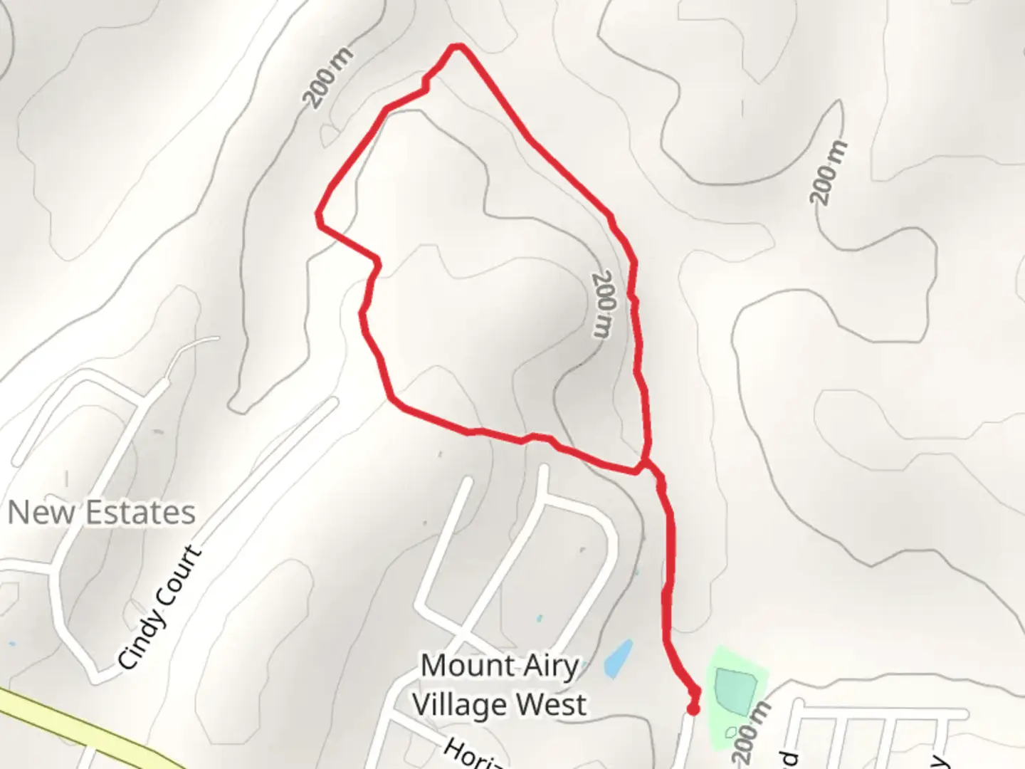 An image depicting the trail Woodville Branch Loop and its surrounding area.