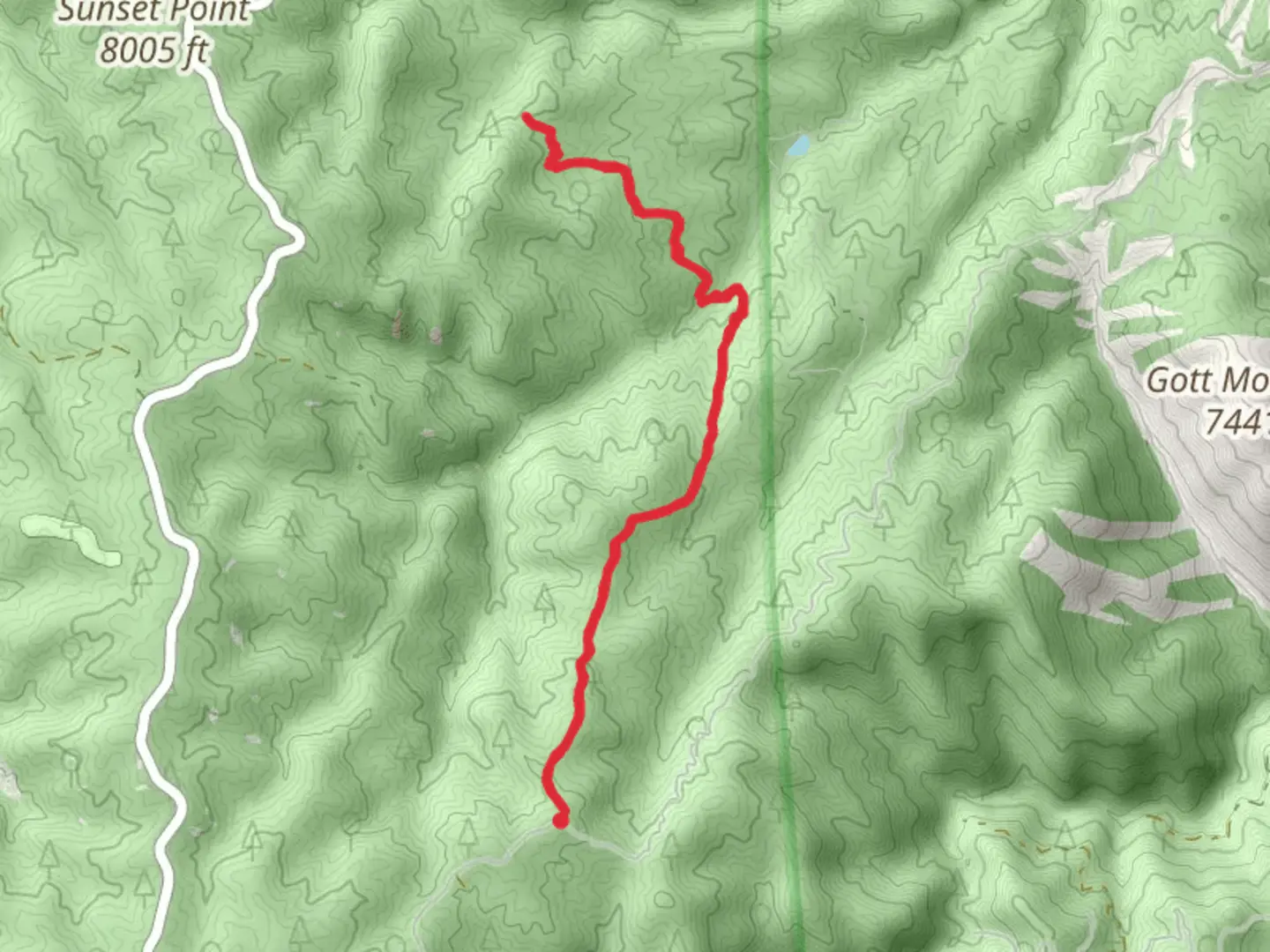 An image depicting the trail Tomahawk Trail and its surrounding area.