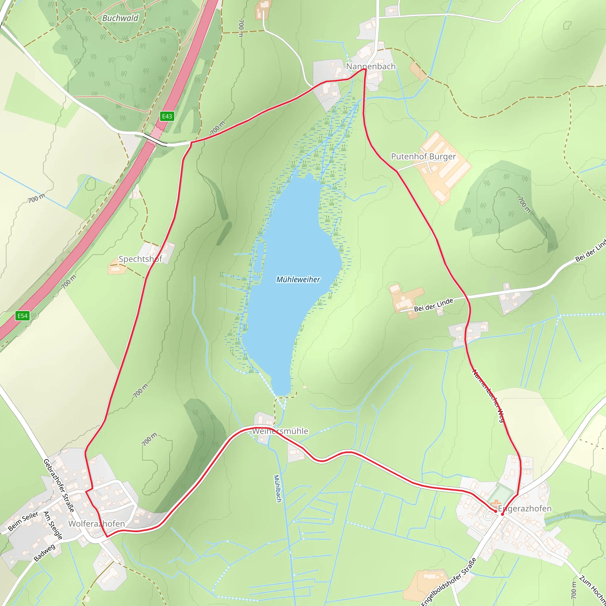 Mühleweiher Loop via Nannenbacher Weg mobile static map