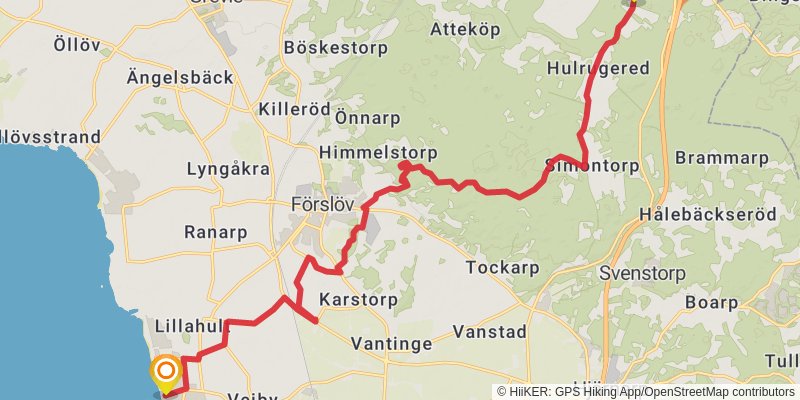 Skåneleden Trail alt 2 Map