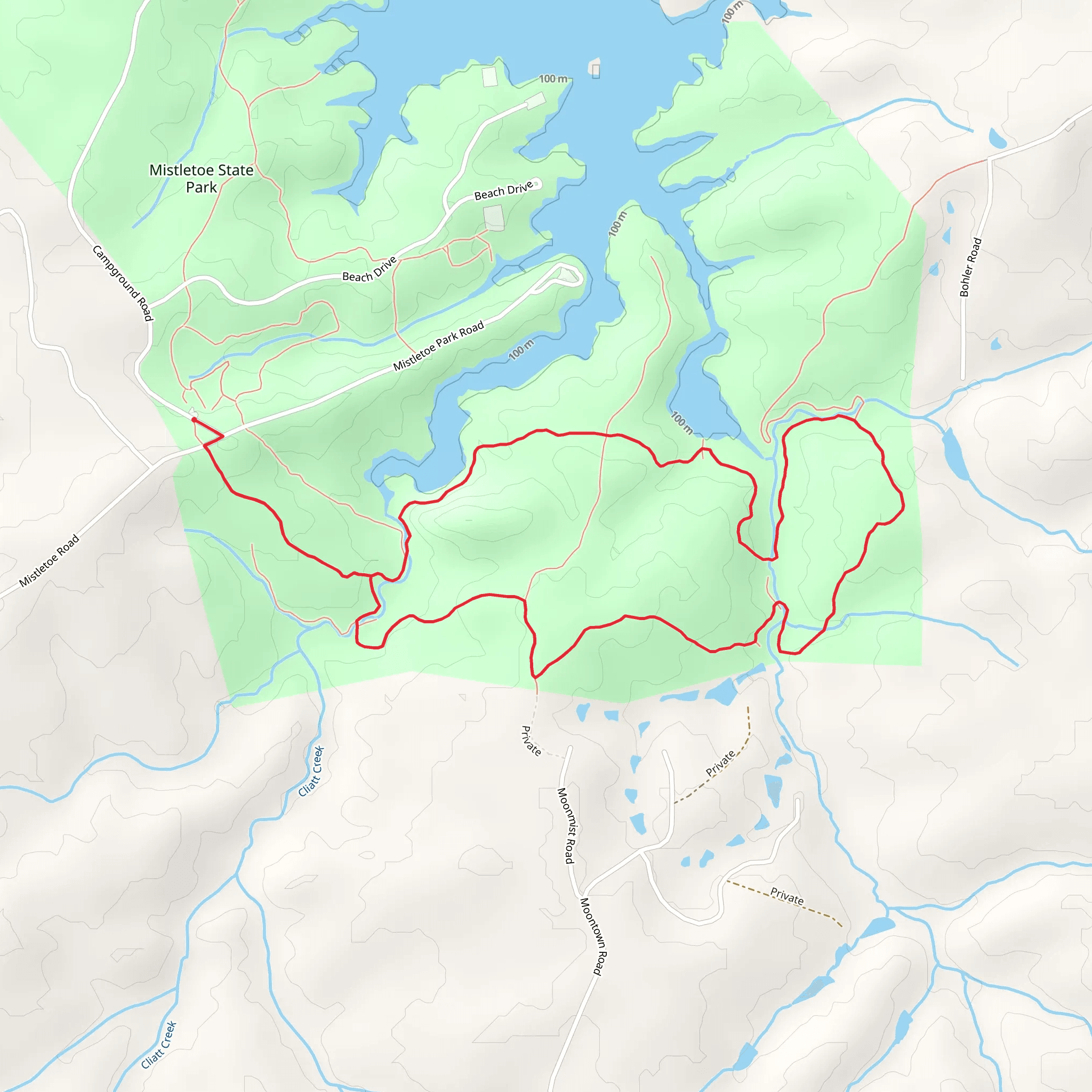 Cliatt Creek Nature Trail and Rock Dam Loop Trail mobile static map