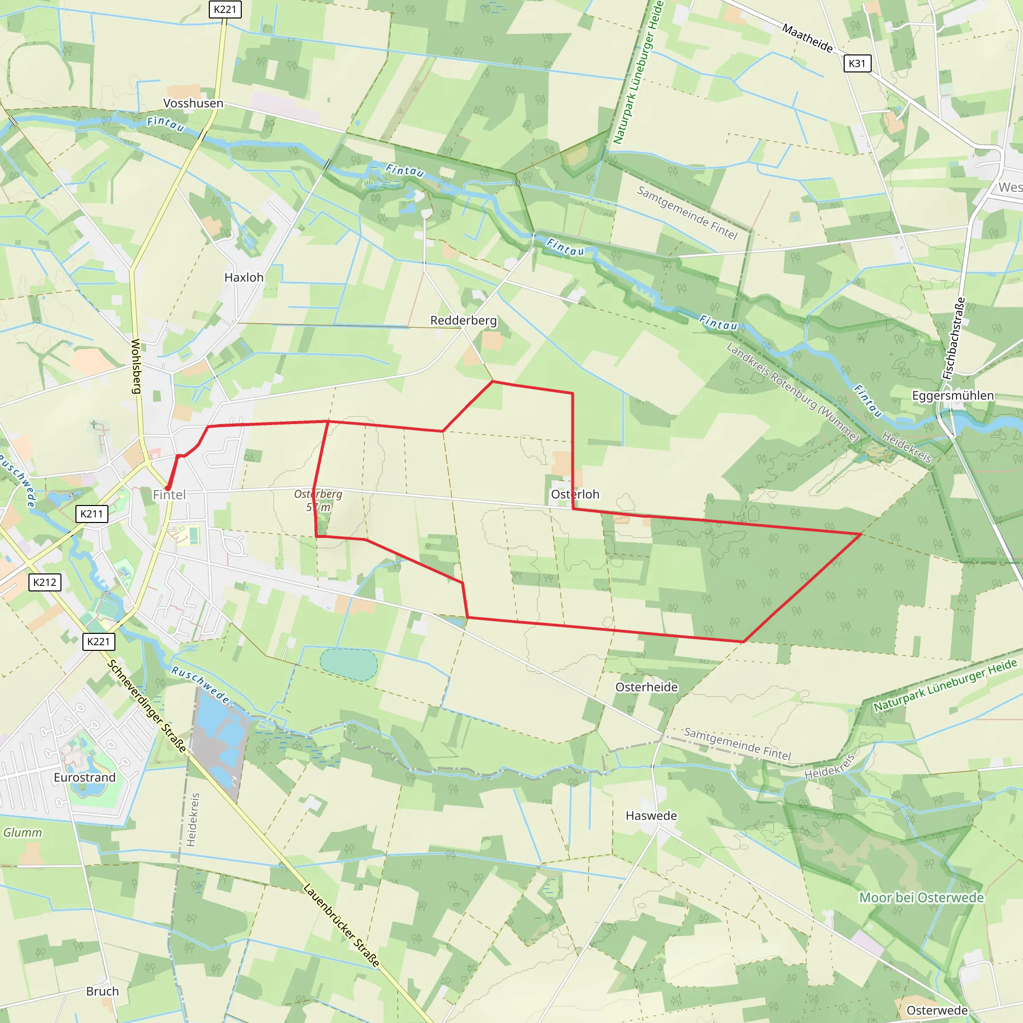 Nordpfad Osterberg mobile static map