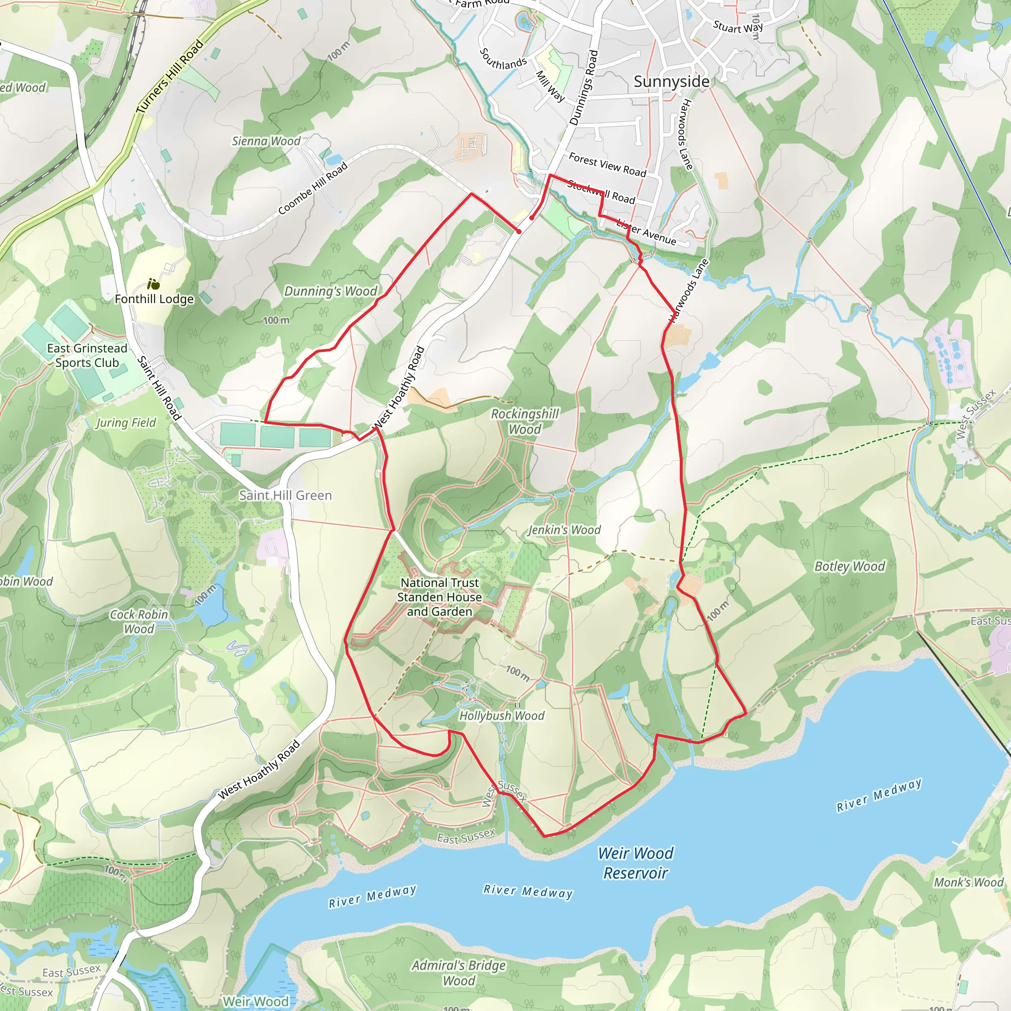 Saint Hill Green CIrcular mobile static map