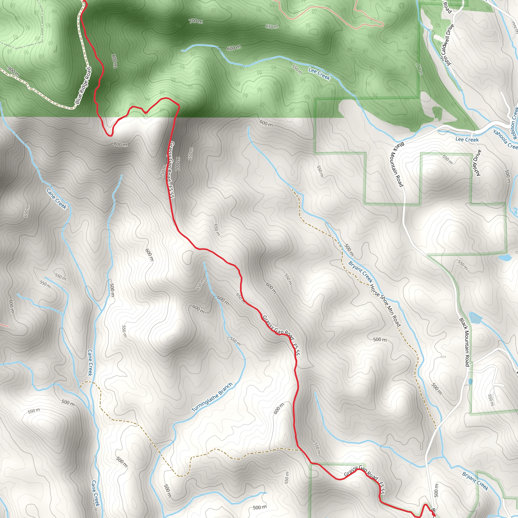 Grassy Gap Road mobile static map