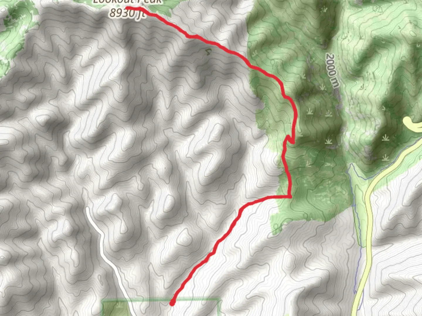 An image depicting the trail Killyon Canyon Trail and Lookout Peak Trail and its surrounding area.