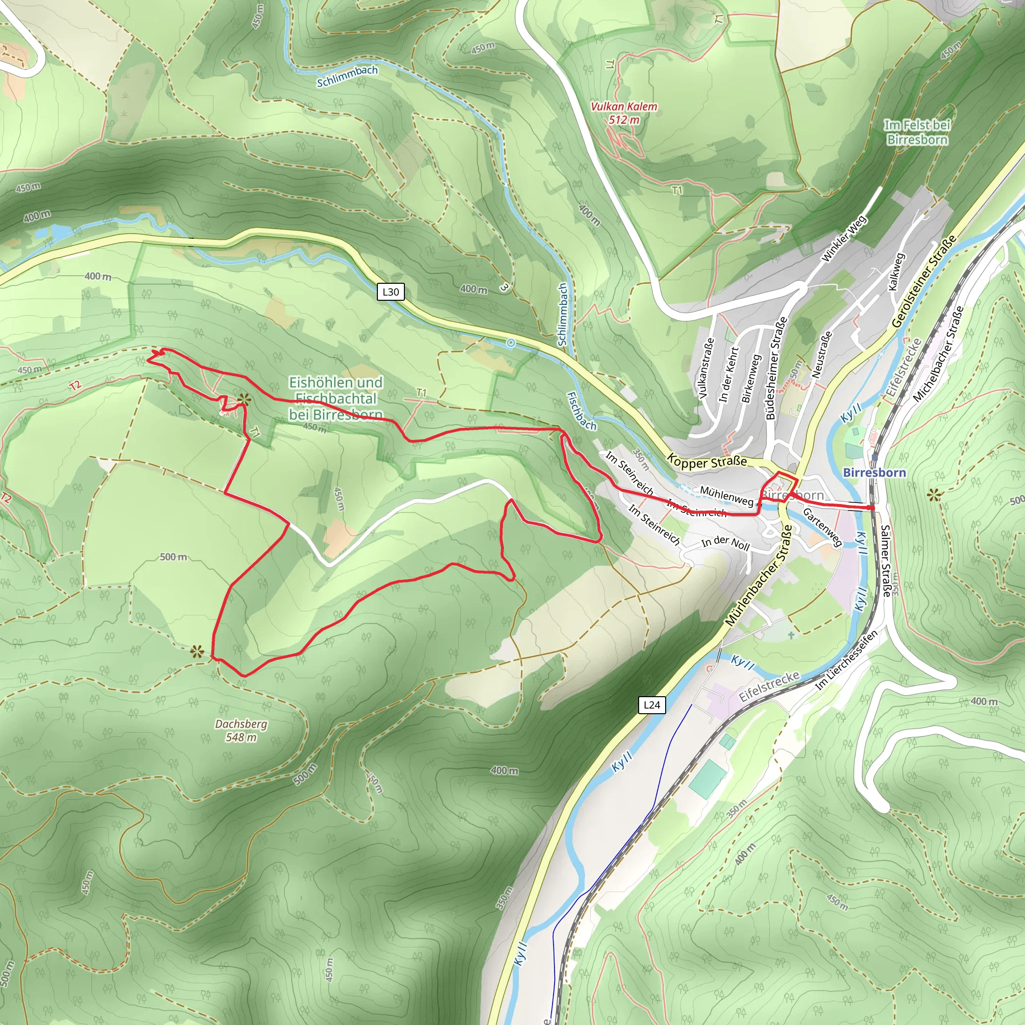 Eishoehlen via Felsenweg mobile static map
