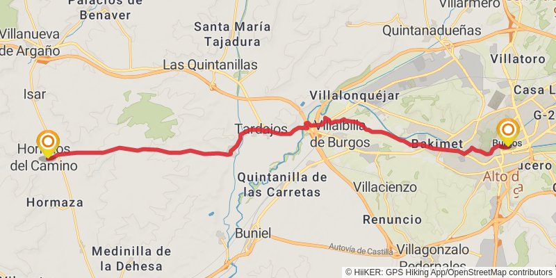 Camino de Santiago Francés stage 16 Map