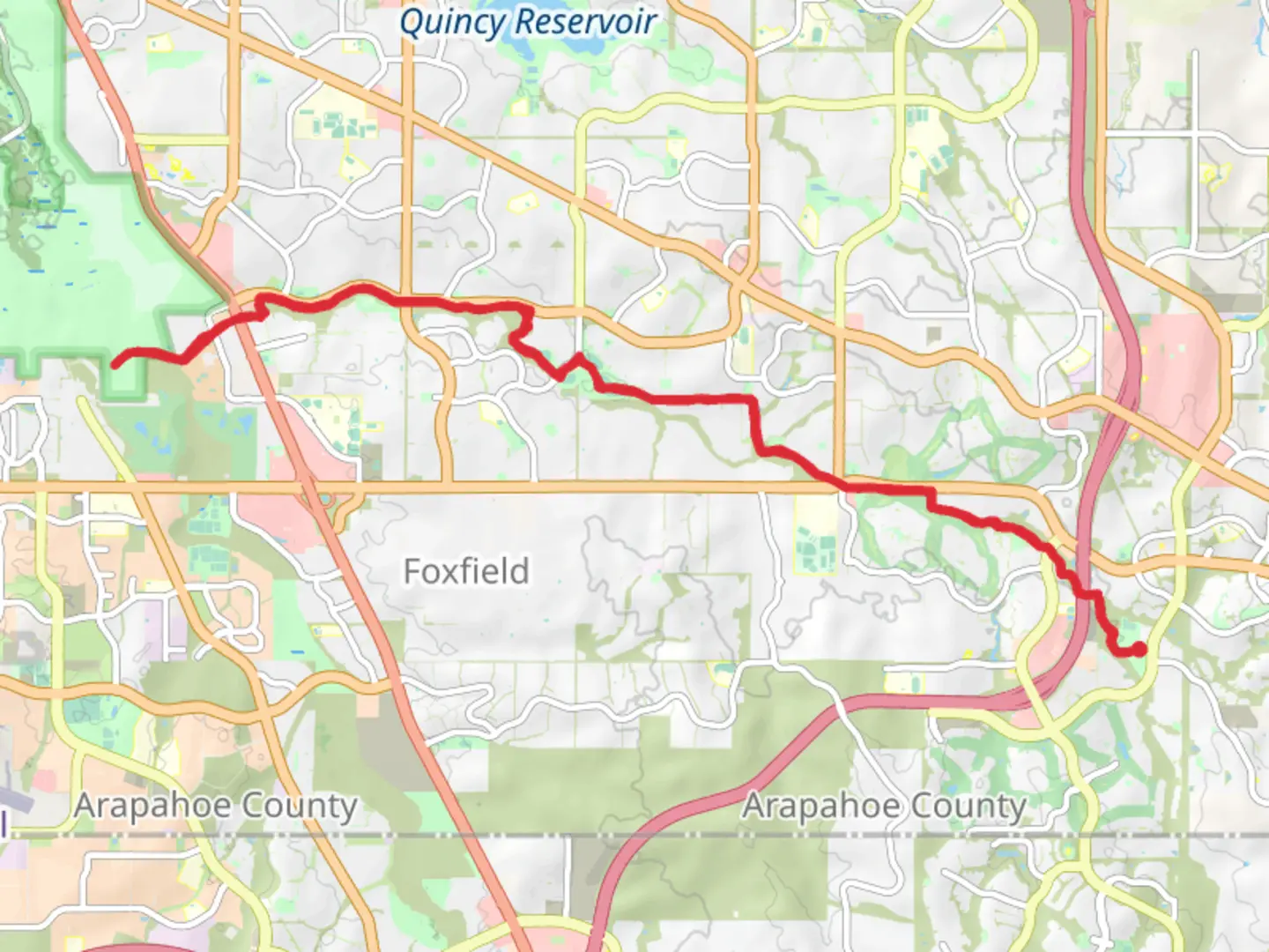 An image depicting the trail PIney Creek Trail and its surrounding area.