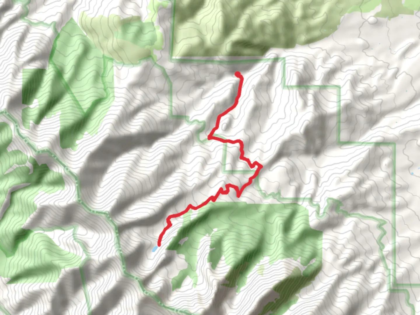 An image depicting the trail Hunts Lake via Hunts Lake Trail and Rainbow Branch and its surrounding area.