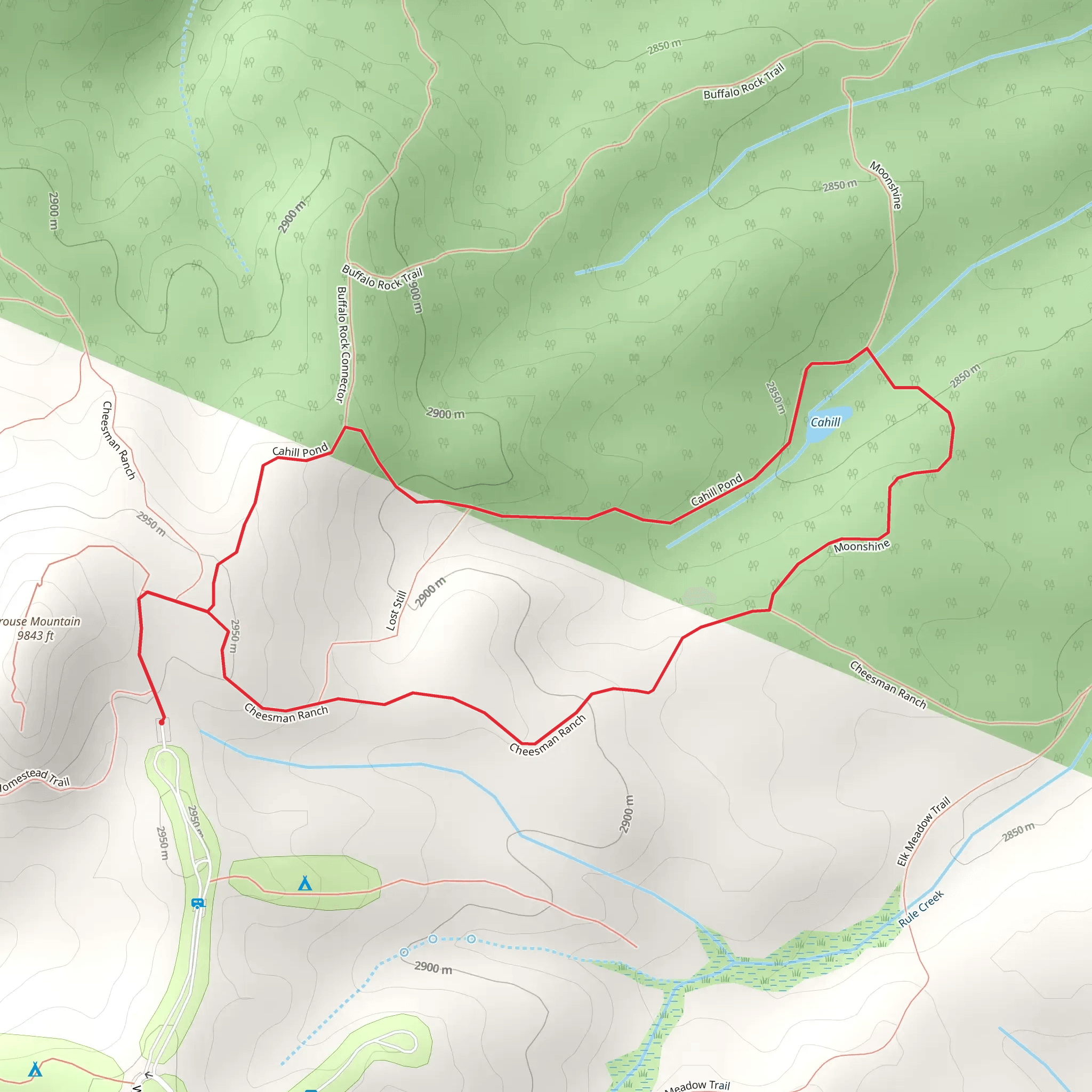 Grouse Mountain and Cahill Pond Loop mobile static map