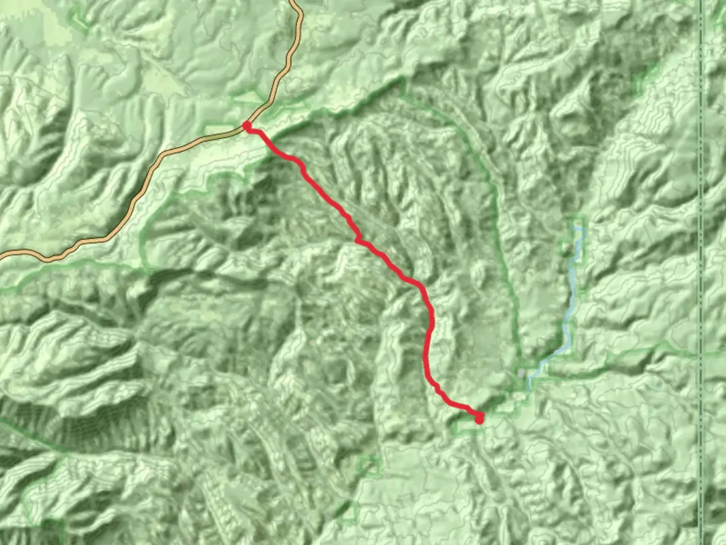 An image depicting the trail Horse Ridge and Foote Creek C Trail and its surrounding area.