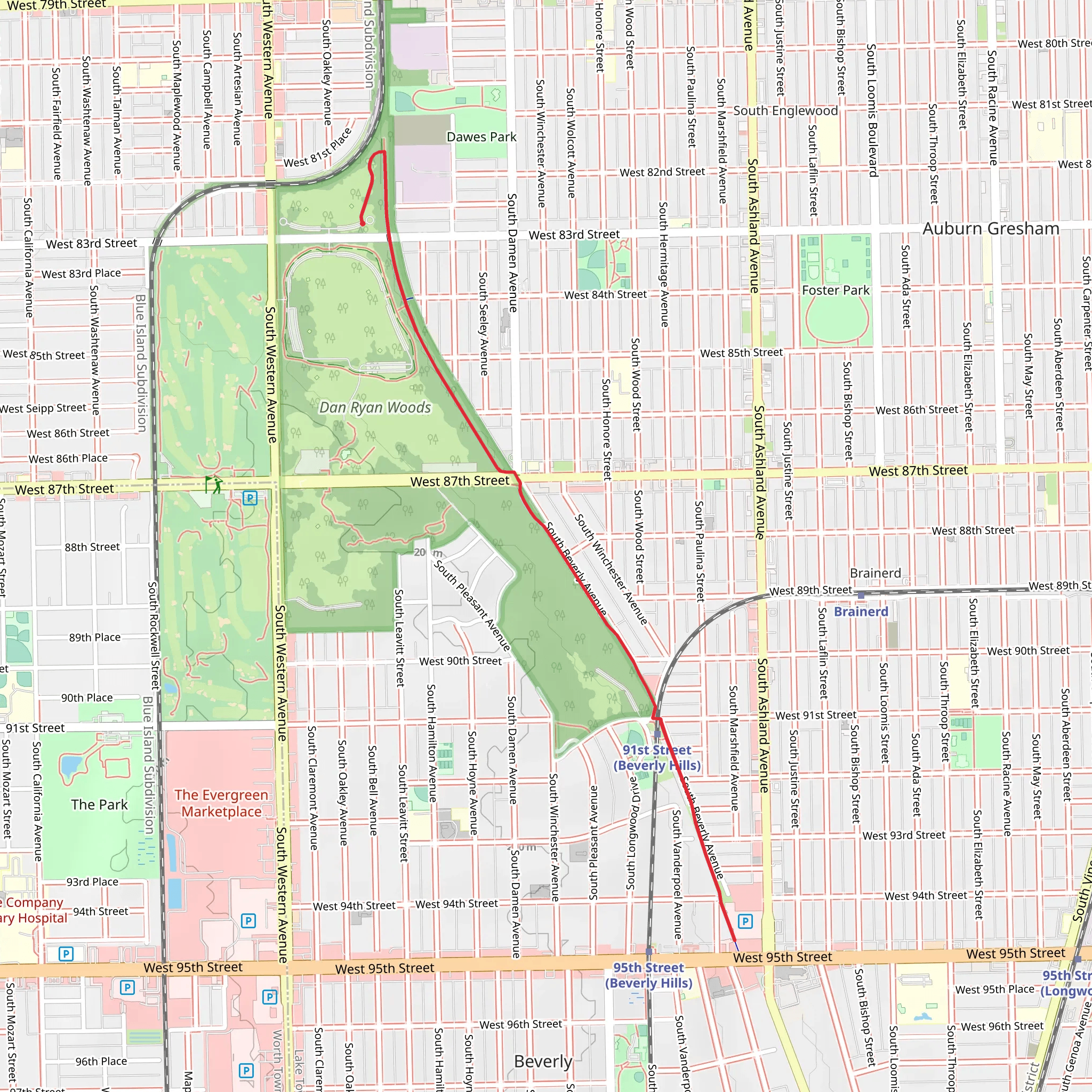 Major Taylor Trail mobile static map