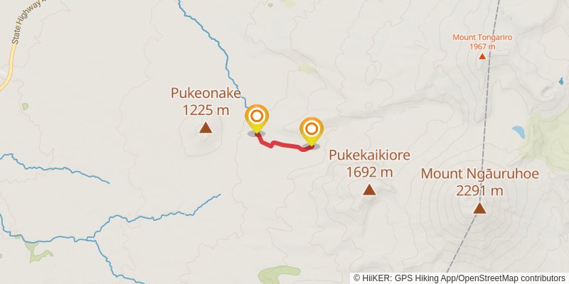 Tongariro Northern Circuit spur 5 Map