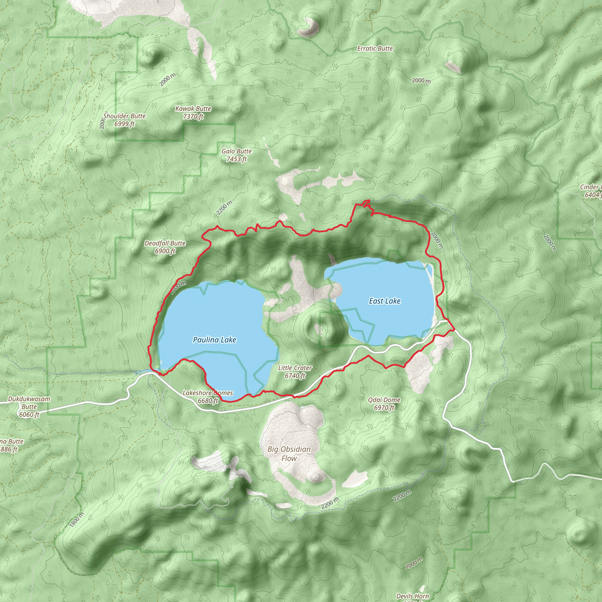 Paulina and East Lake Loop mobile static map