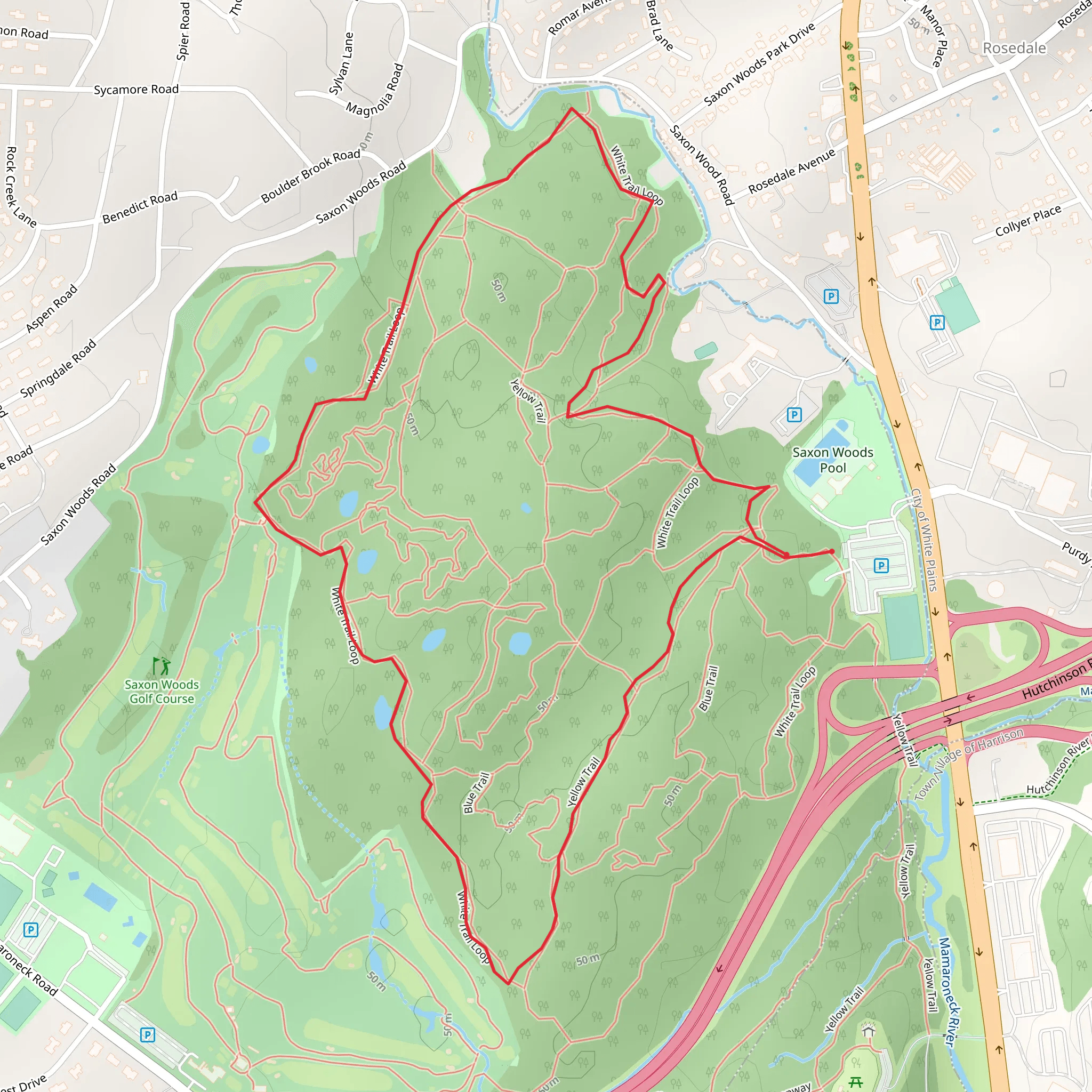 Saxon Woods Loop mobile static map