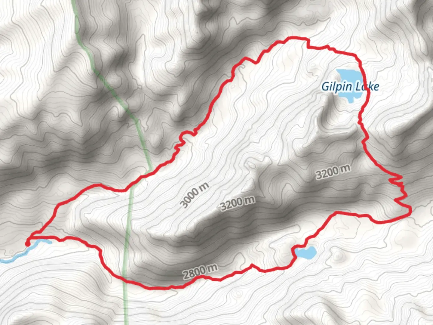 An image depicting the trail Gold Creek and Gilpin Lake Loop and its surrounding area.