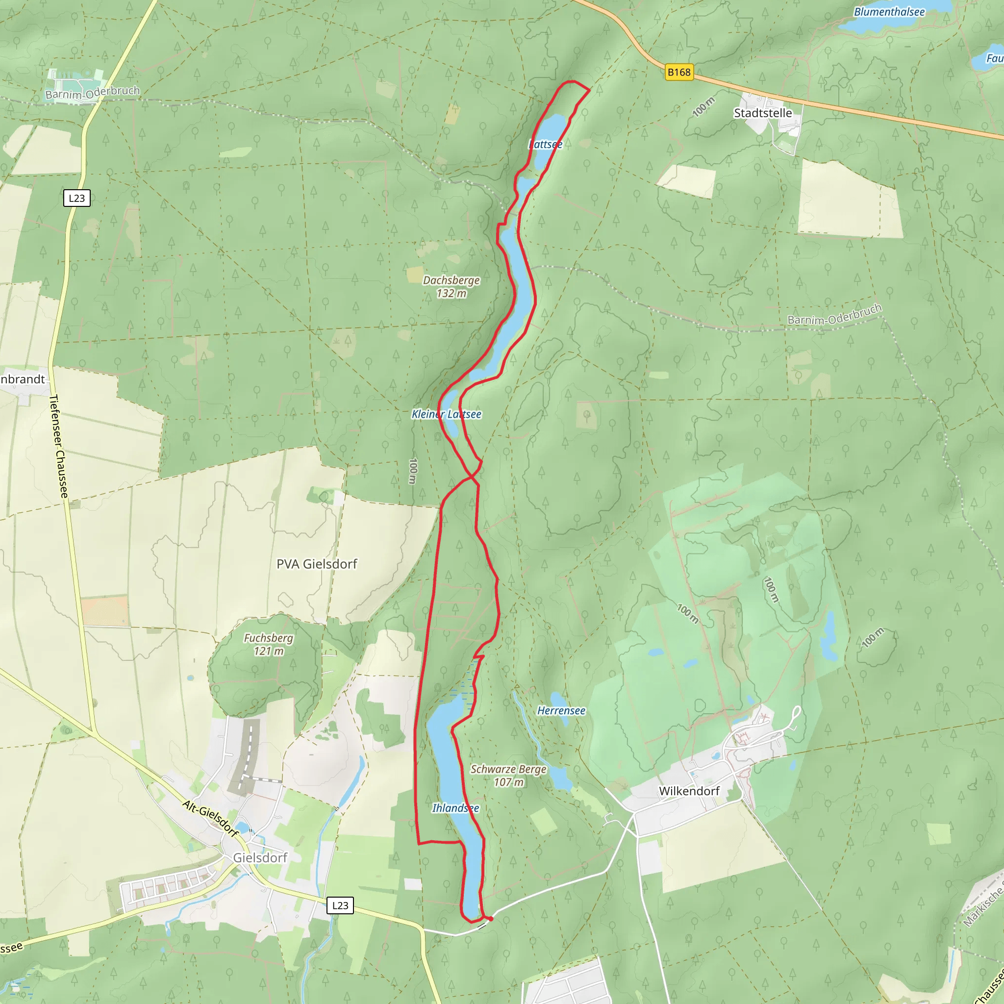 Ihlandsee and Großer Lattsee Loop mobile static map