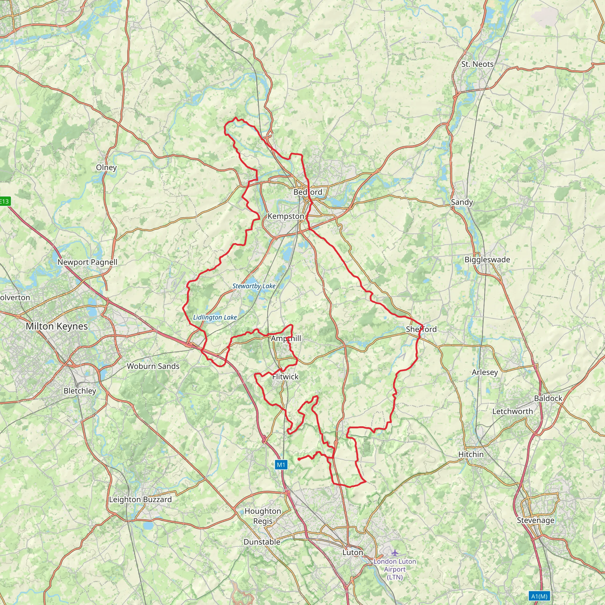 John Bunyan Trail mobile static map