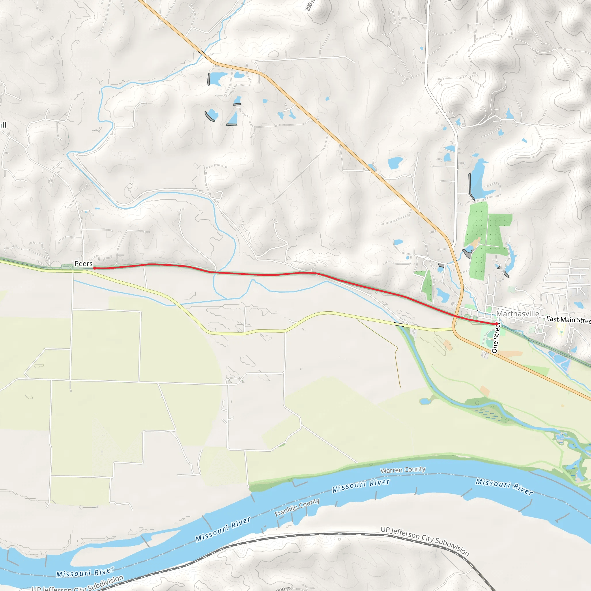 Katy Trail mobile static map