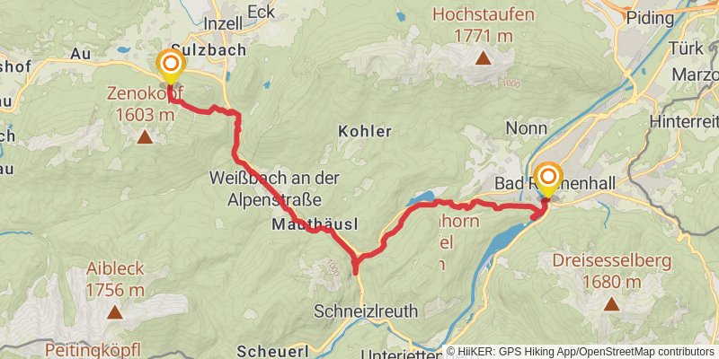 SalzAlpenSteig stage 5 Map