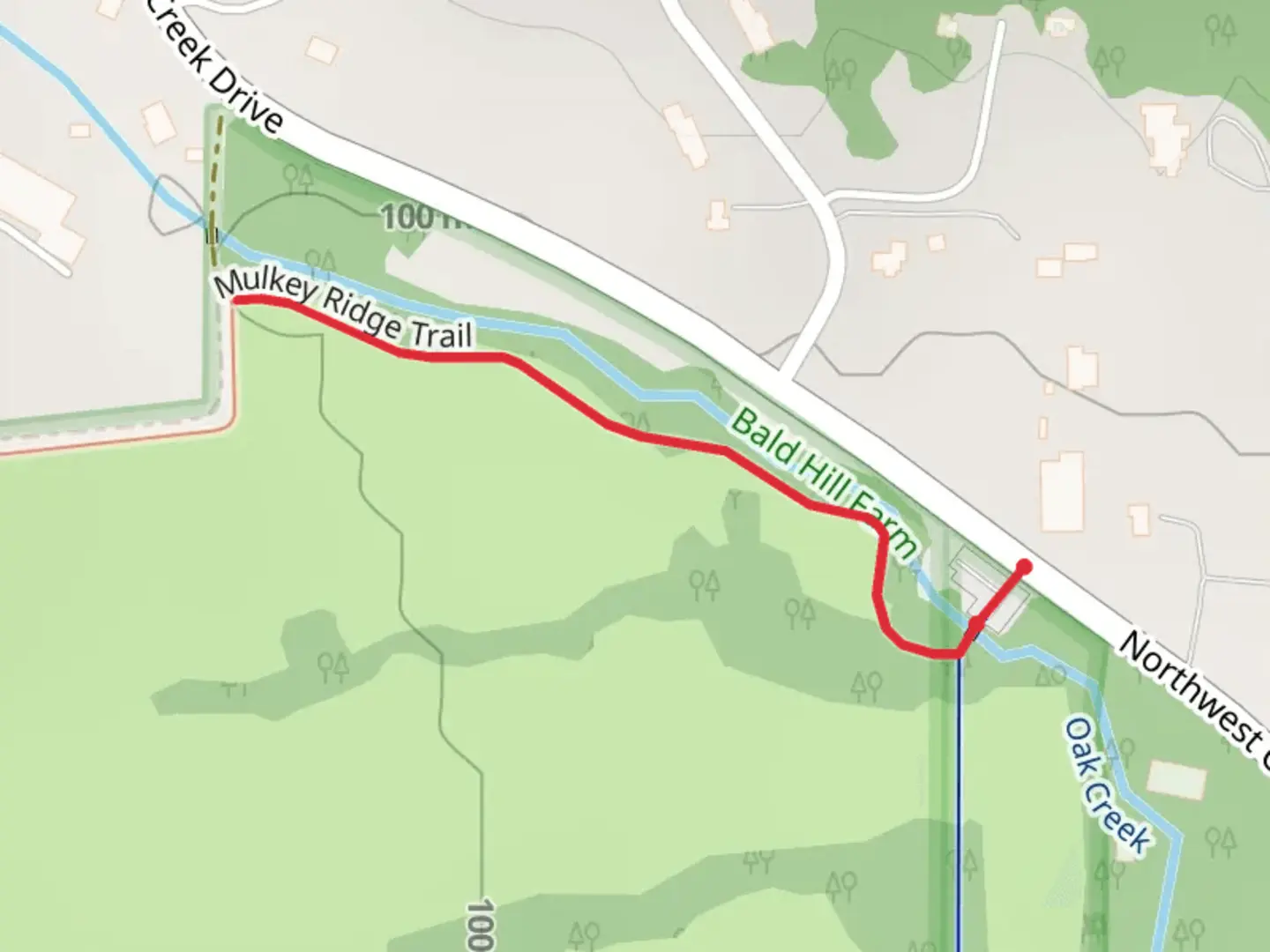 An image depicting the trail Mulkey Ridge Trail via Oak Creek and its surrounding area.