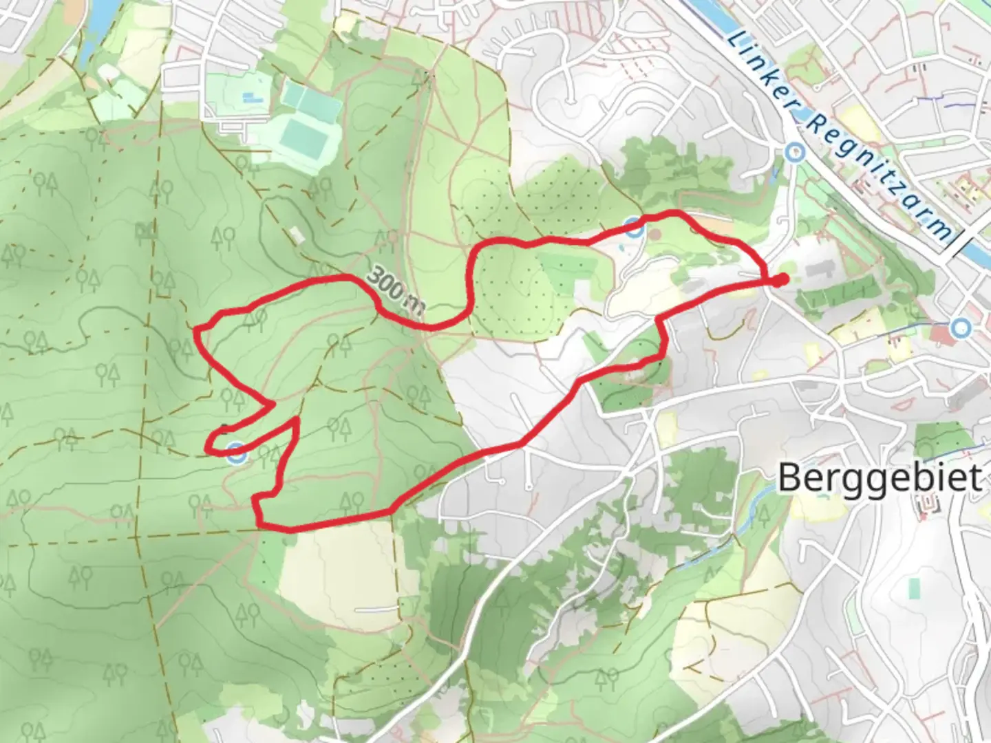 An image depicting the trail Schoepfungweg Loop and its surrounding area.
