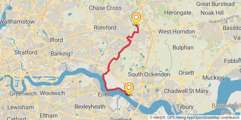 London Loop Trail stage 12 Map