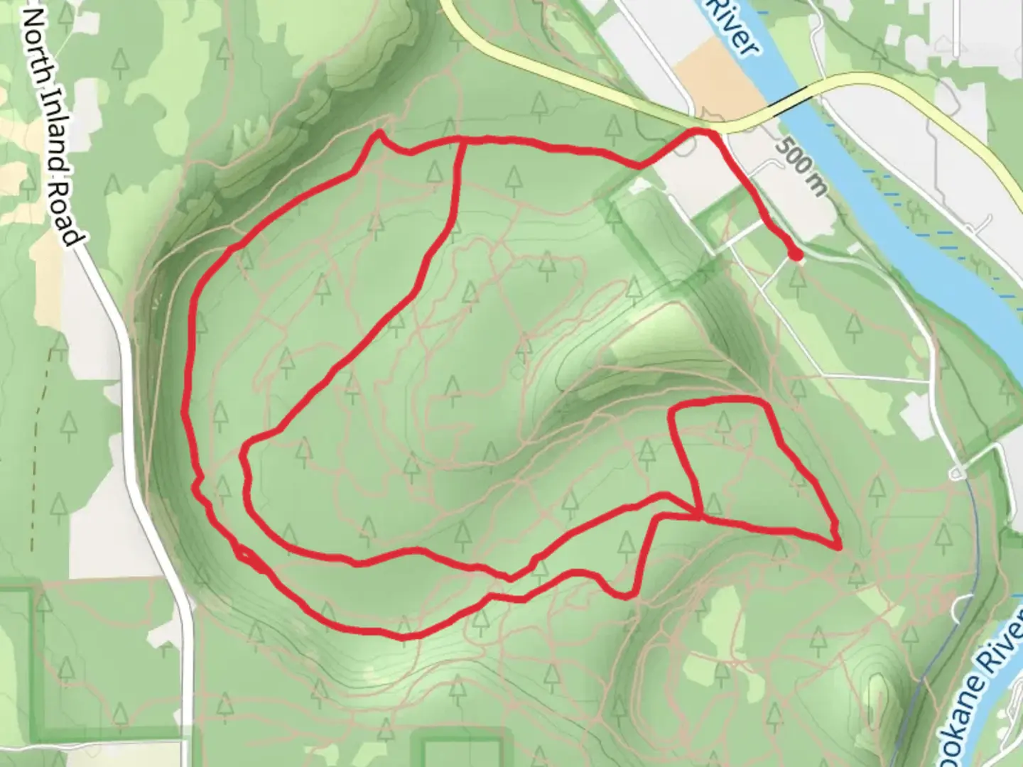 An image depicting the trail Trail 25 and 203 Loop - Seven Mile Airstrip and its surrounding area.
