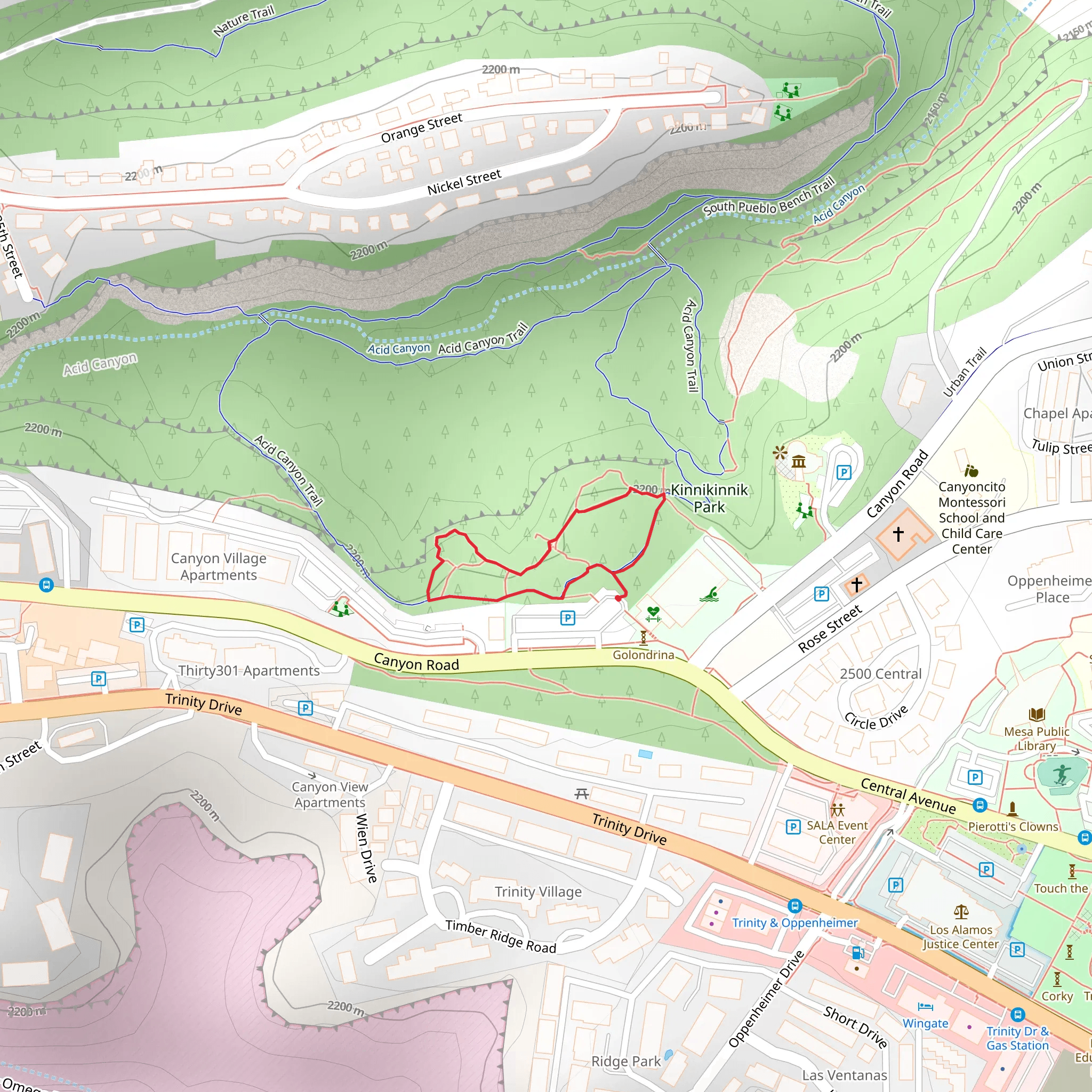 Acid Canyon Loop Trail mobile static map