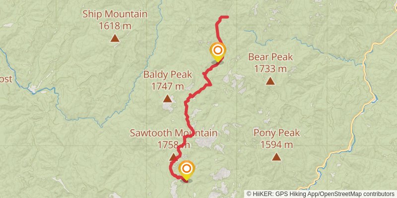 West Fork Clear Creek Trail stage 5 Map