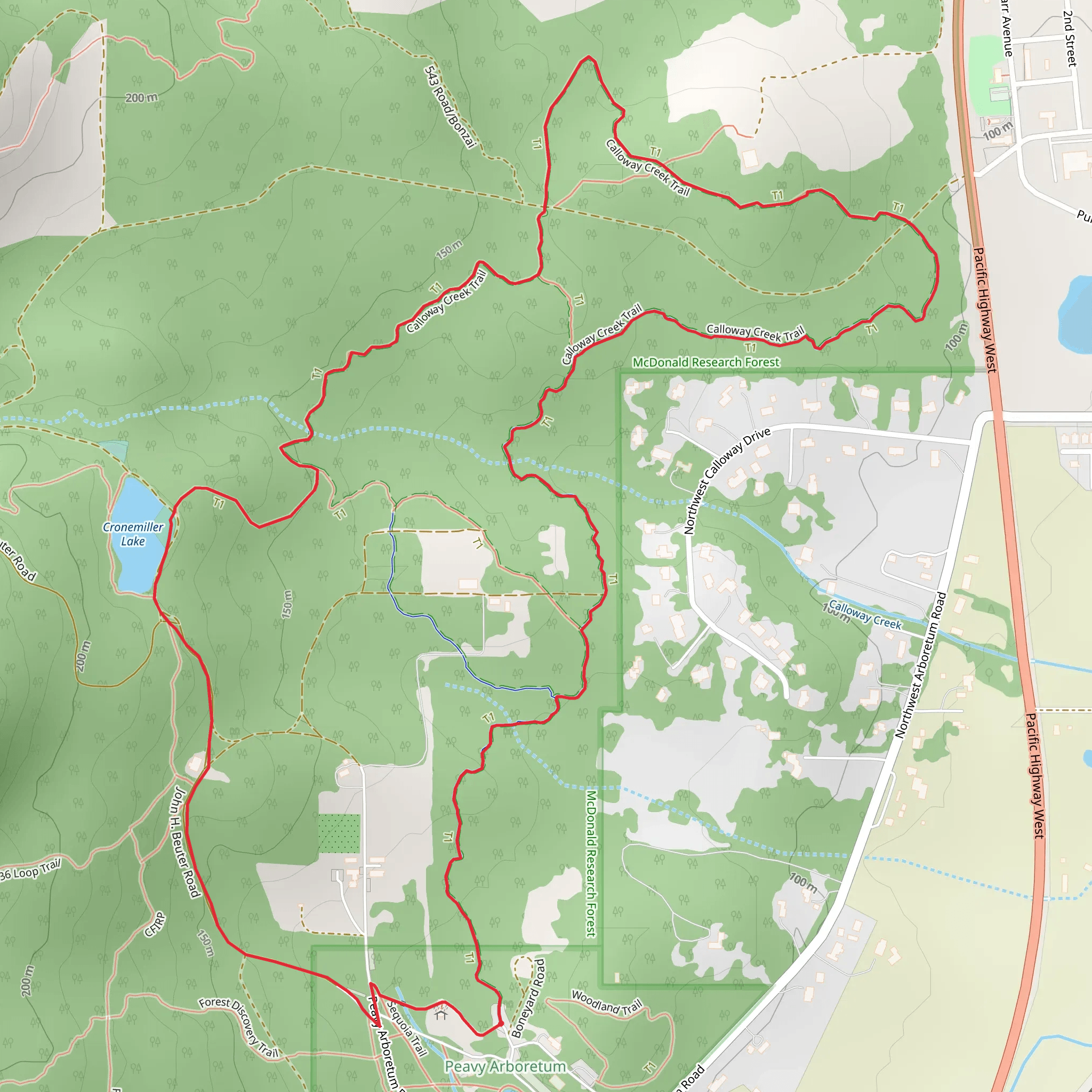 Intensive Management, Calloway Creek Trail and Cronemiller Lake Loop mobile static map