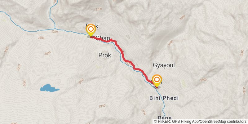 Great Himalayan Trail stage 52 Map