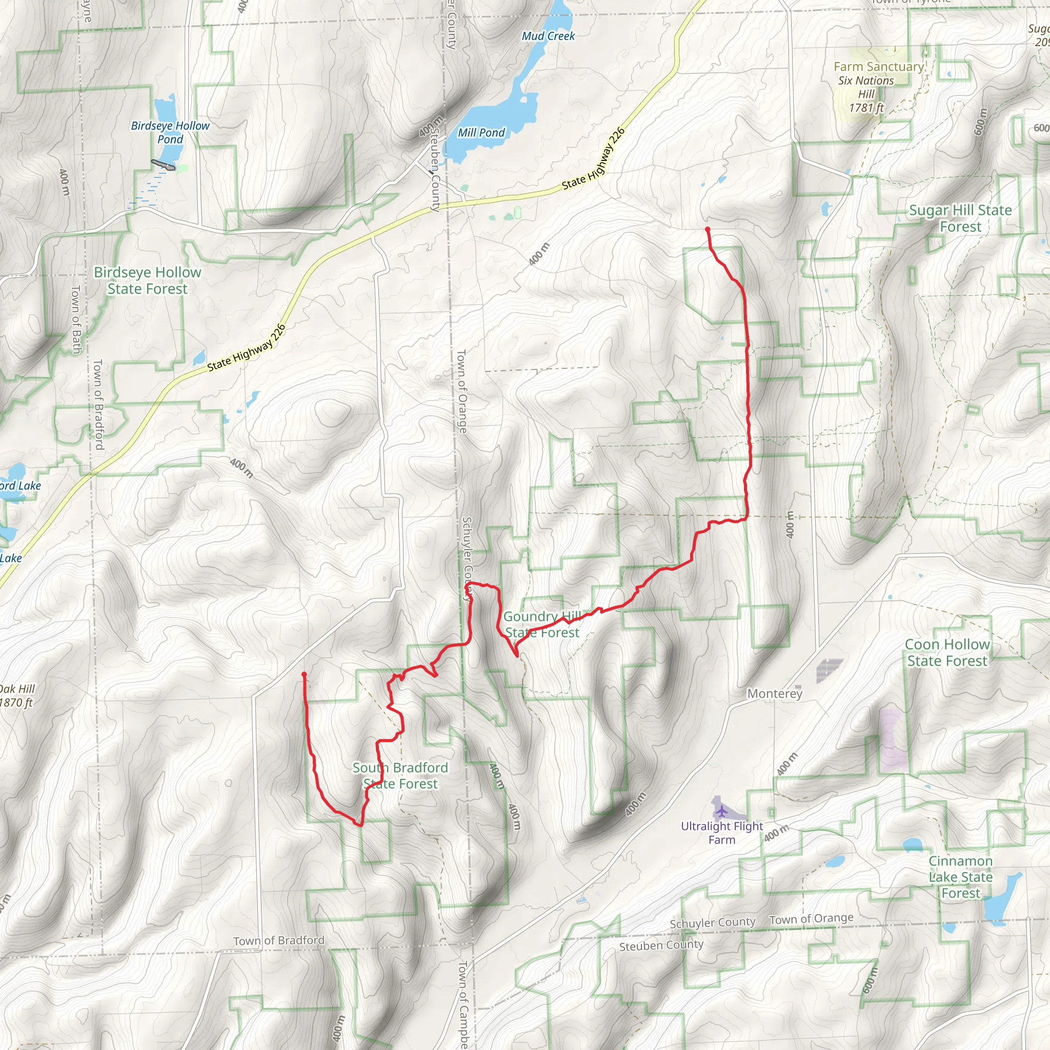 Goundry Hill State Forest via NCT mobile static map