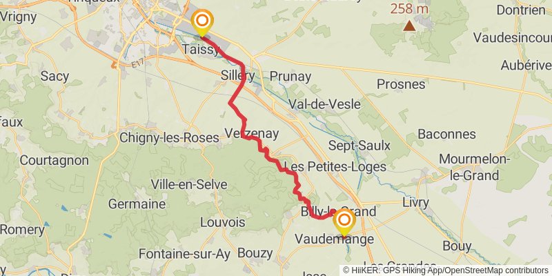 Via Francigena - France stage 23 Map