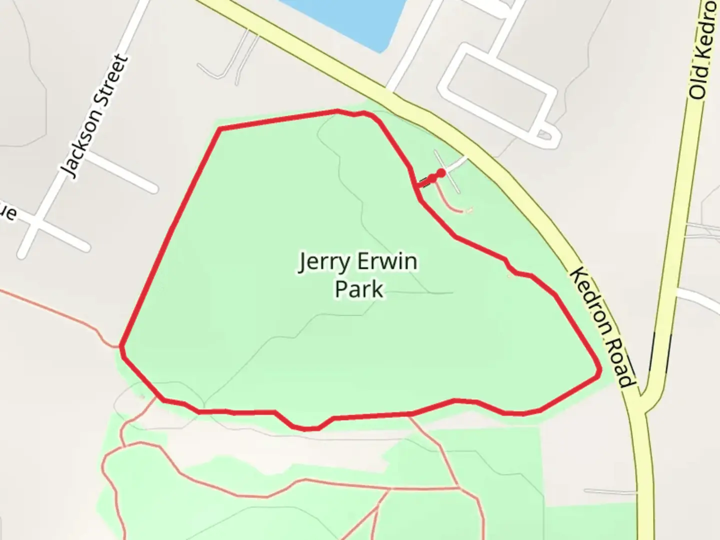 An image depicting the trail Jerry Erwin Park Loop and its surrounding area.