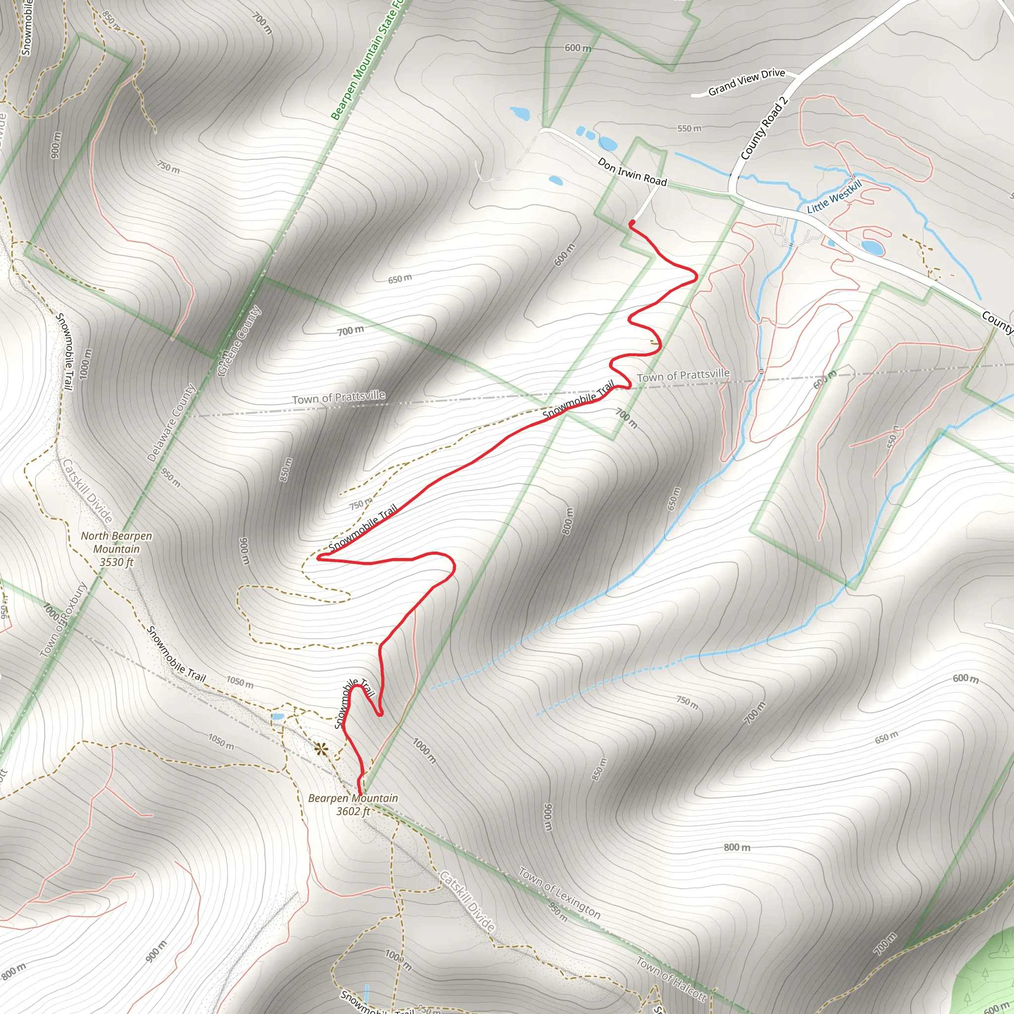 Snowmobile Trail Out and Back mobile static map