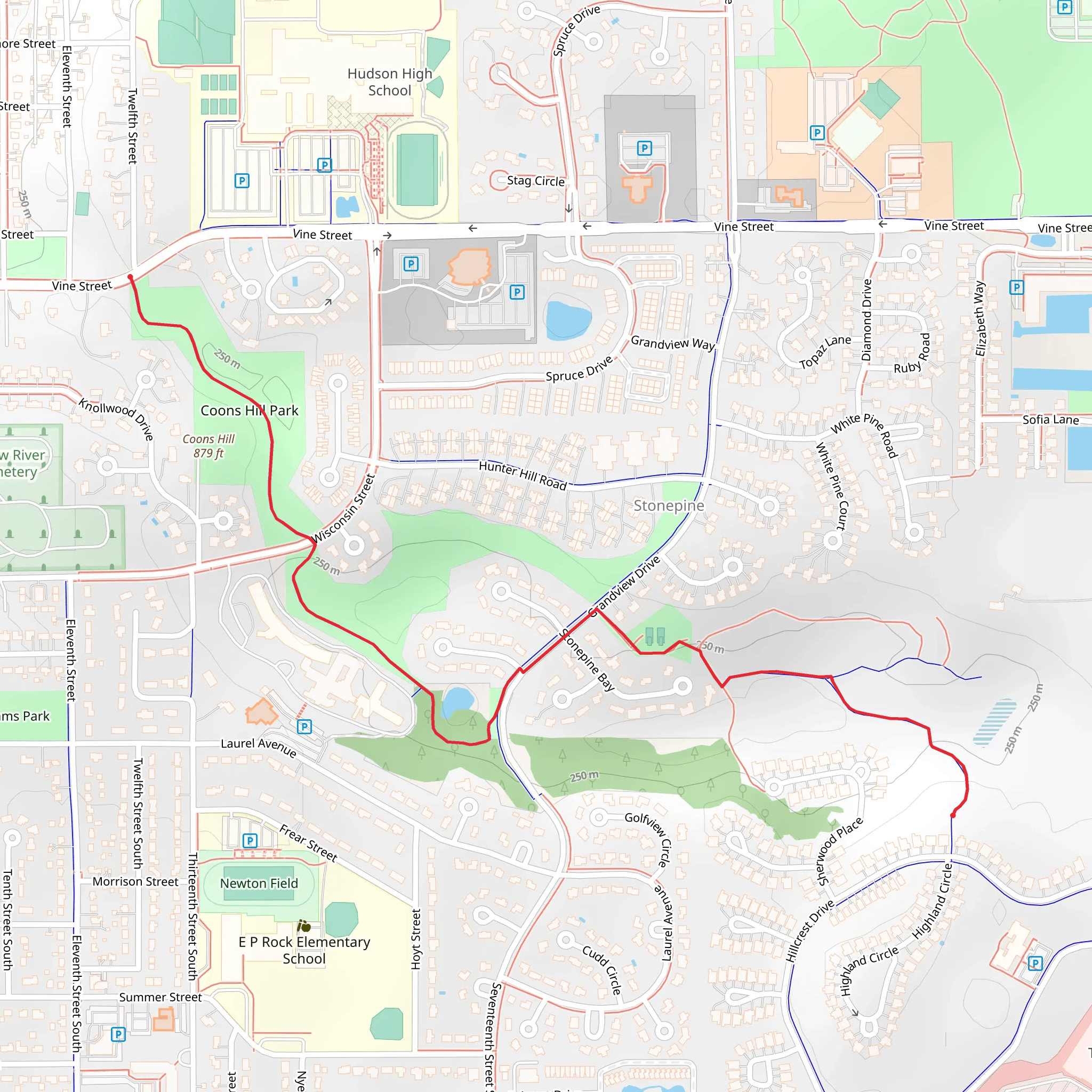 Coons Hill Park mobile static map