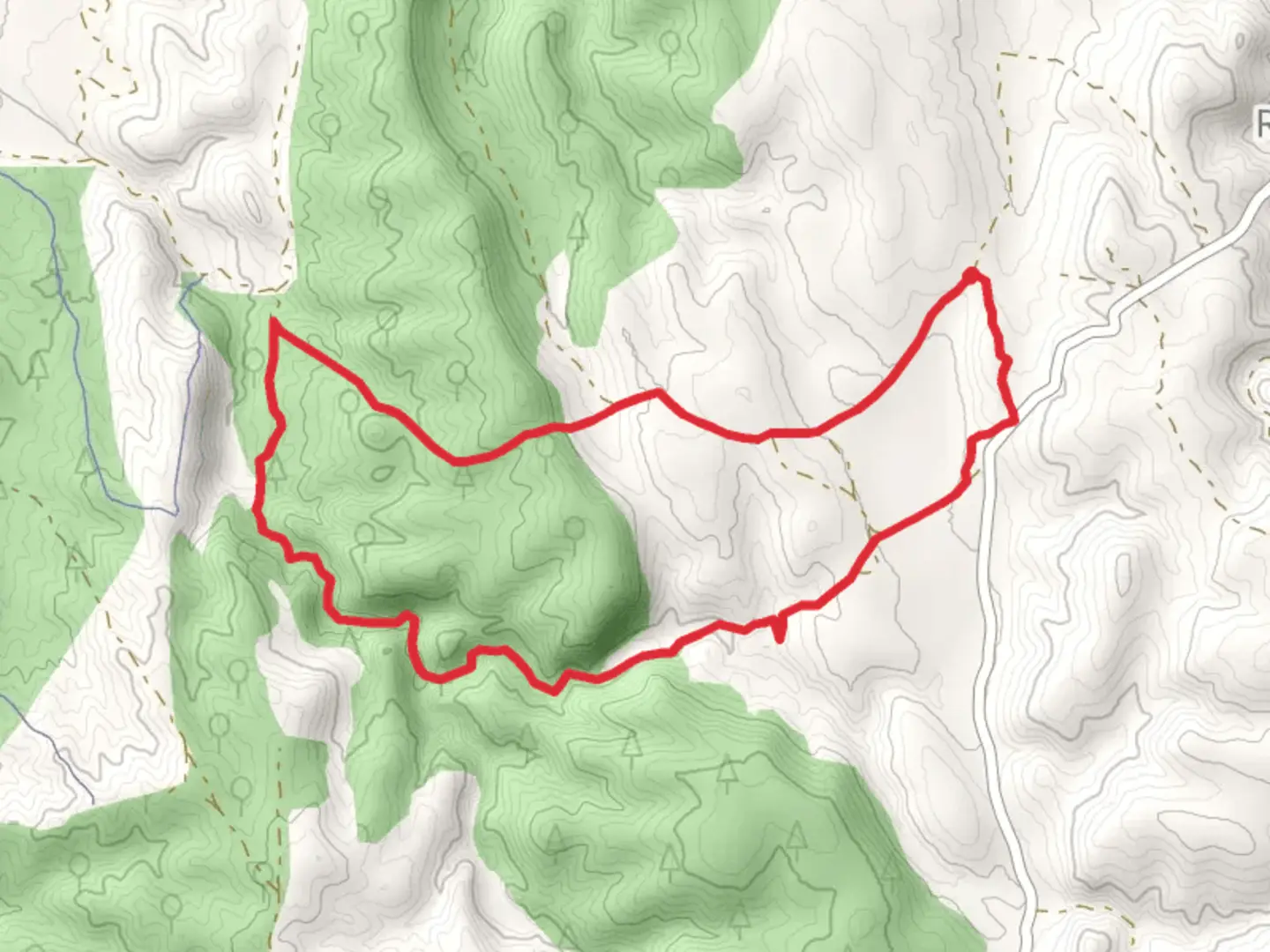An image depicting the trail Rubielos Trenches - Caño del Gato PR TE 57 and its surrounding area.