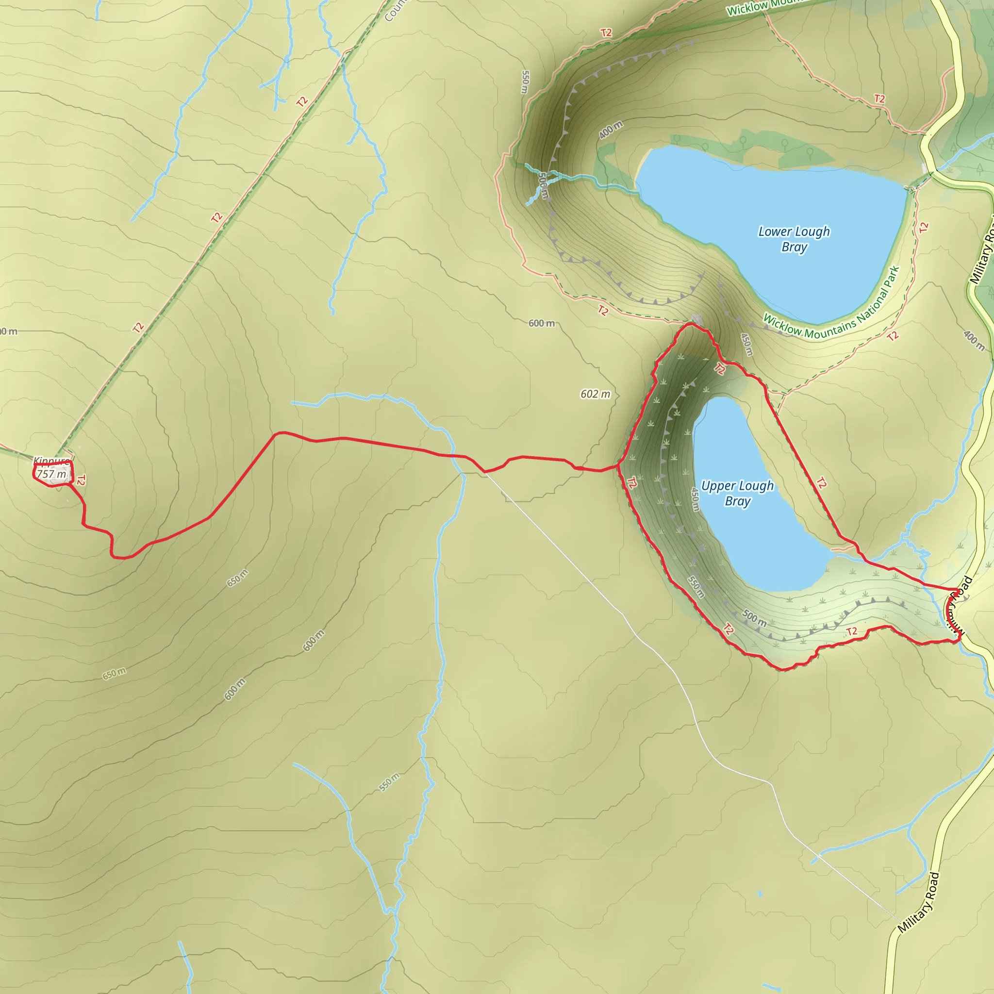 Kippure Mountain via Eagle's Crag mobile static map